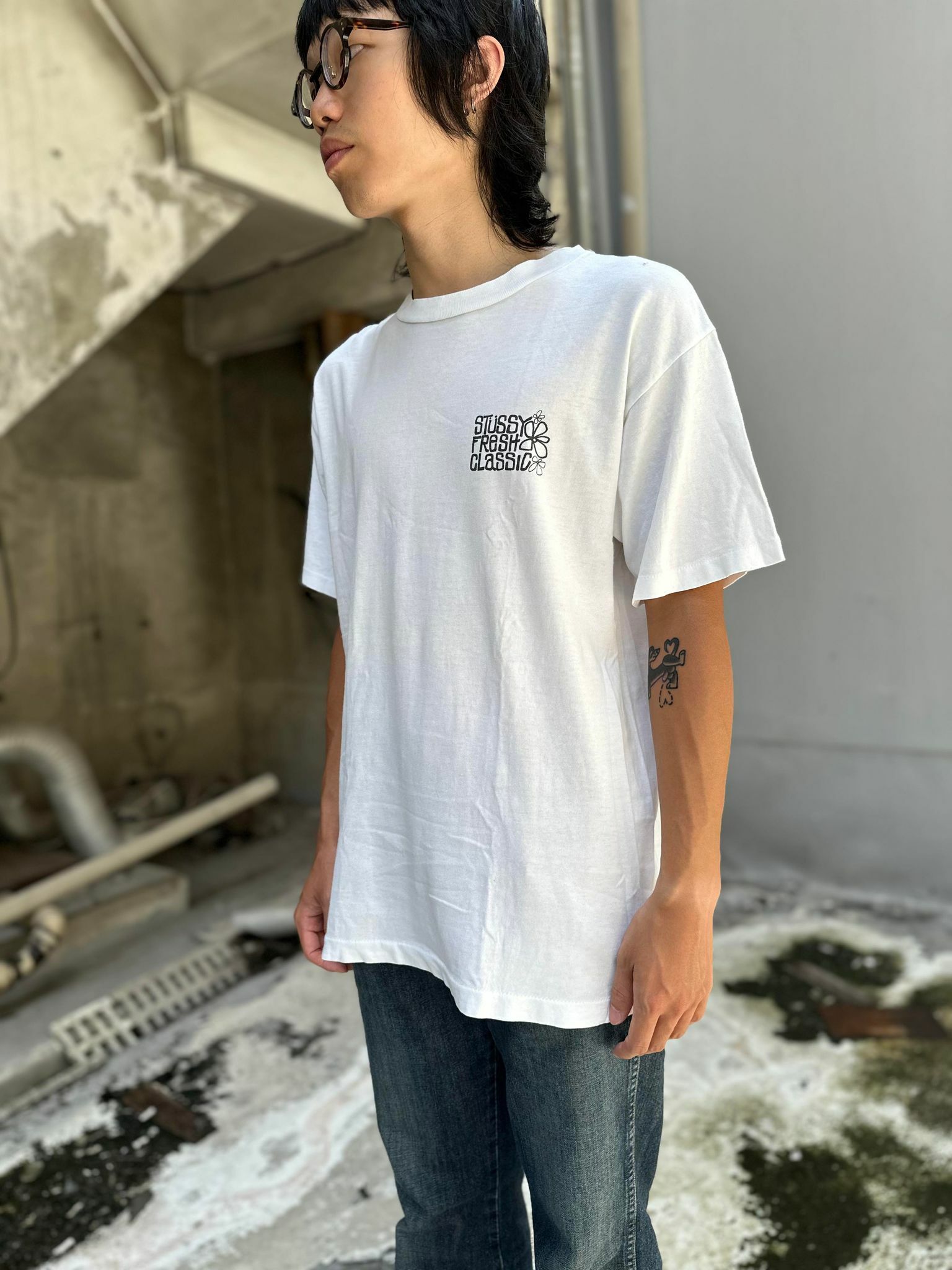 90's Stussy Fresh Classic Back Photo Print Tee Made in USA