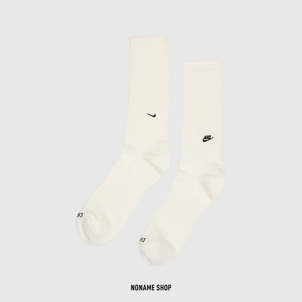 NIKE EVERYDAY CUSHIONED 刺繡 小勾 字勾 LOGO 長襪 襪子 一組兩雙 奶白色