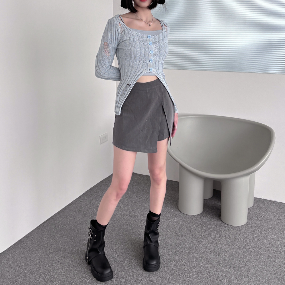 造型顯瘦A字西裝短褲裙-2色 西裝褲 短裙 (現貨)