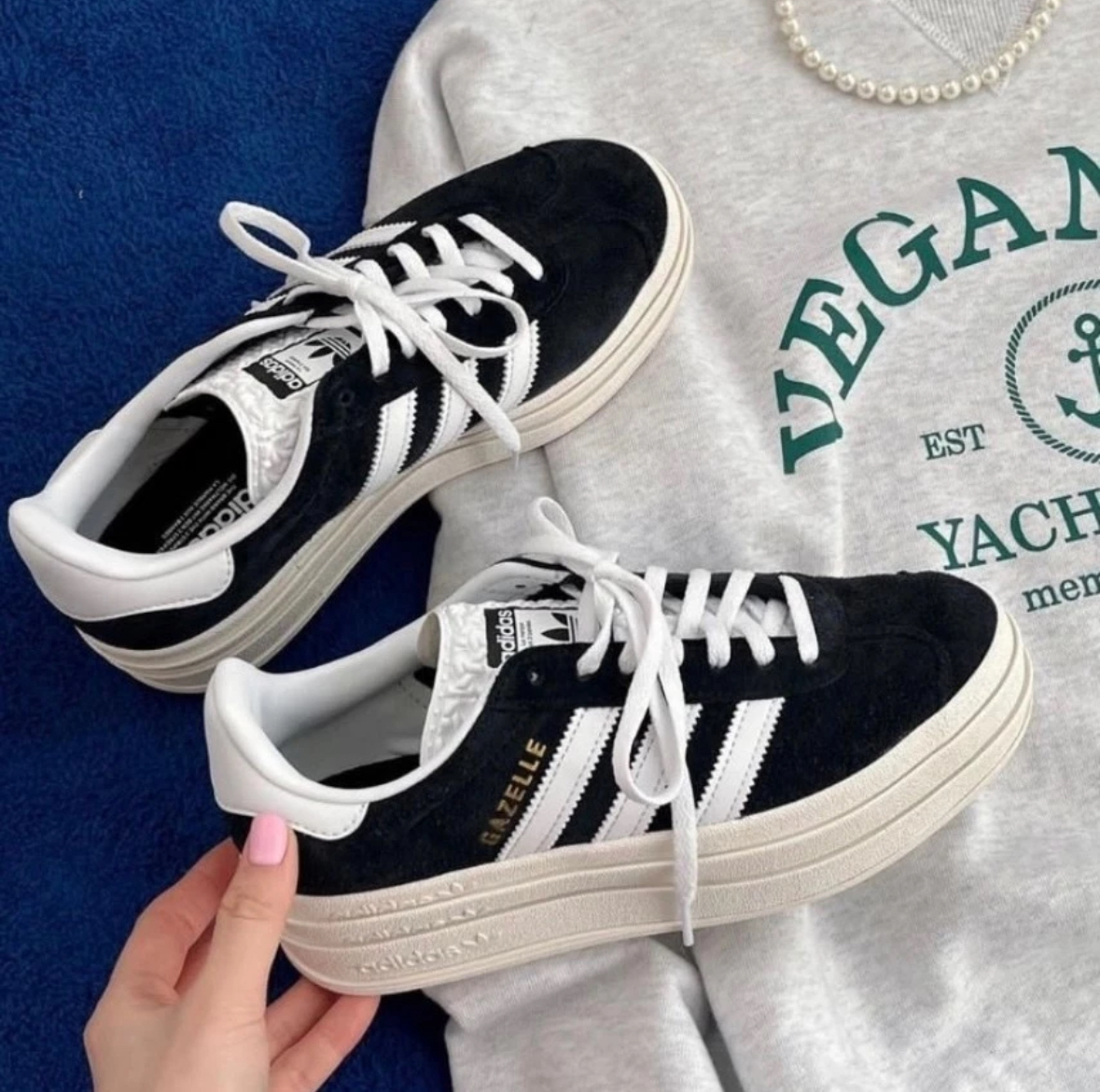 Adidas Originals Gazelle Bold 厚底 黑白 增高 解構 女鞋 HQ6912/預購