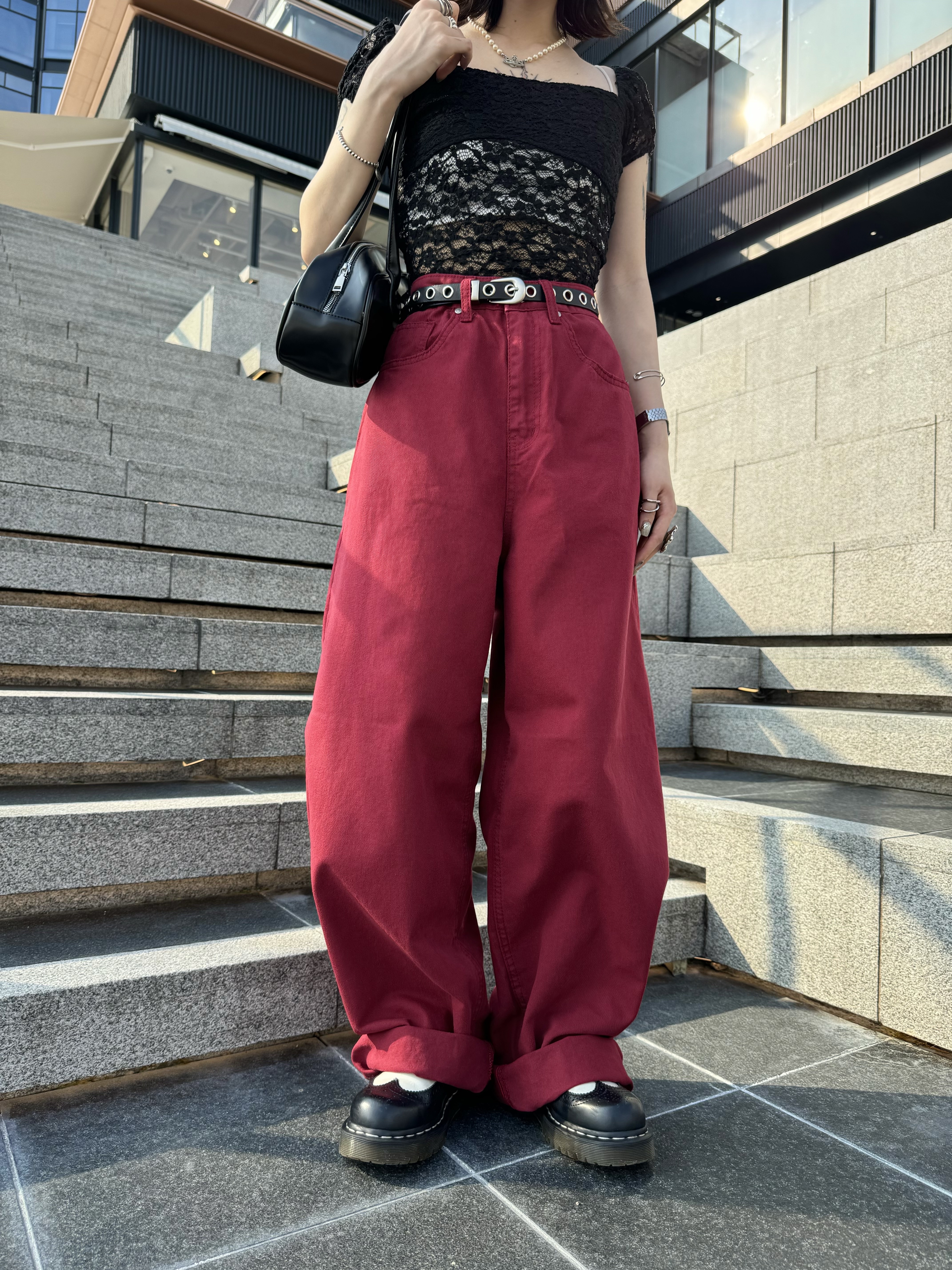 [𝟓色入] 正色牛仔波波形褲( 𝐑𝐄𝐃/𝐖𝐇𝐈𝐓𝐄 )