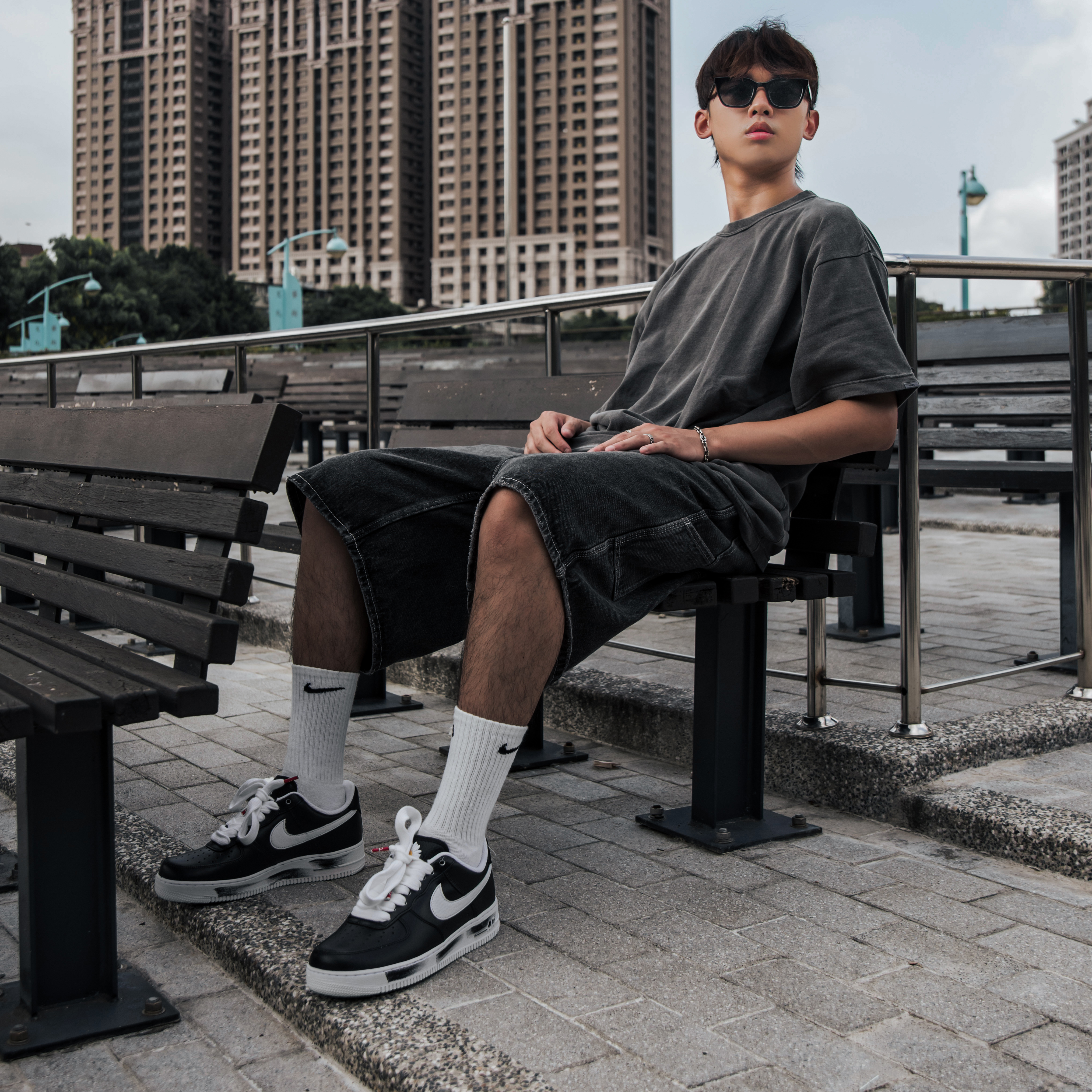 -(A9d)-PEACEMINUSONE X NIKE AIR FORCE 1 '07/PARA? NOISE 刮刮樂 黑色-AQ3692 001