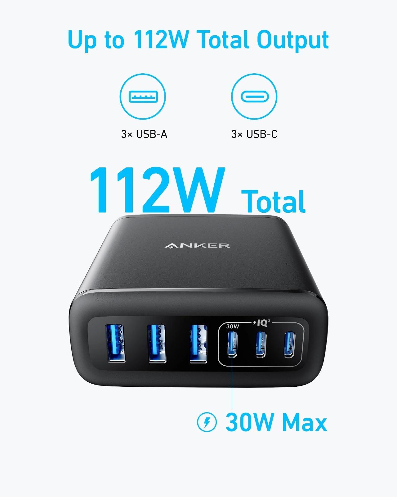 Anker Charger (112W, 6 Ports) (A2154)