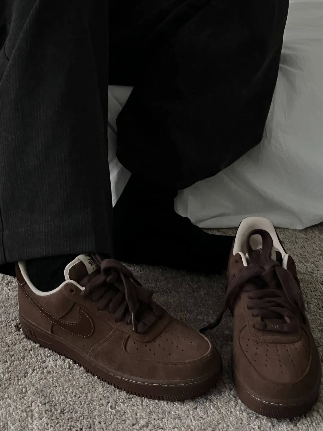 NIKE AIR FORCE 1 "CACAO WOW" AF1 摩卡棕 奶油色 大地色 巧克力色 外縫線 麂皮 女鞋 FQ8901-259 / 預購