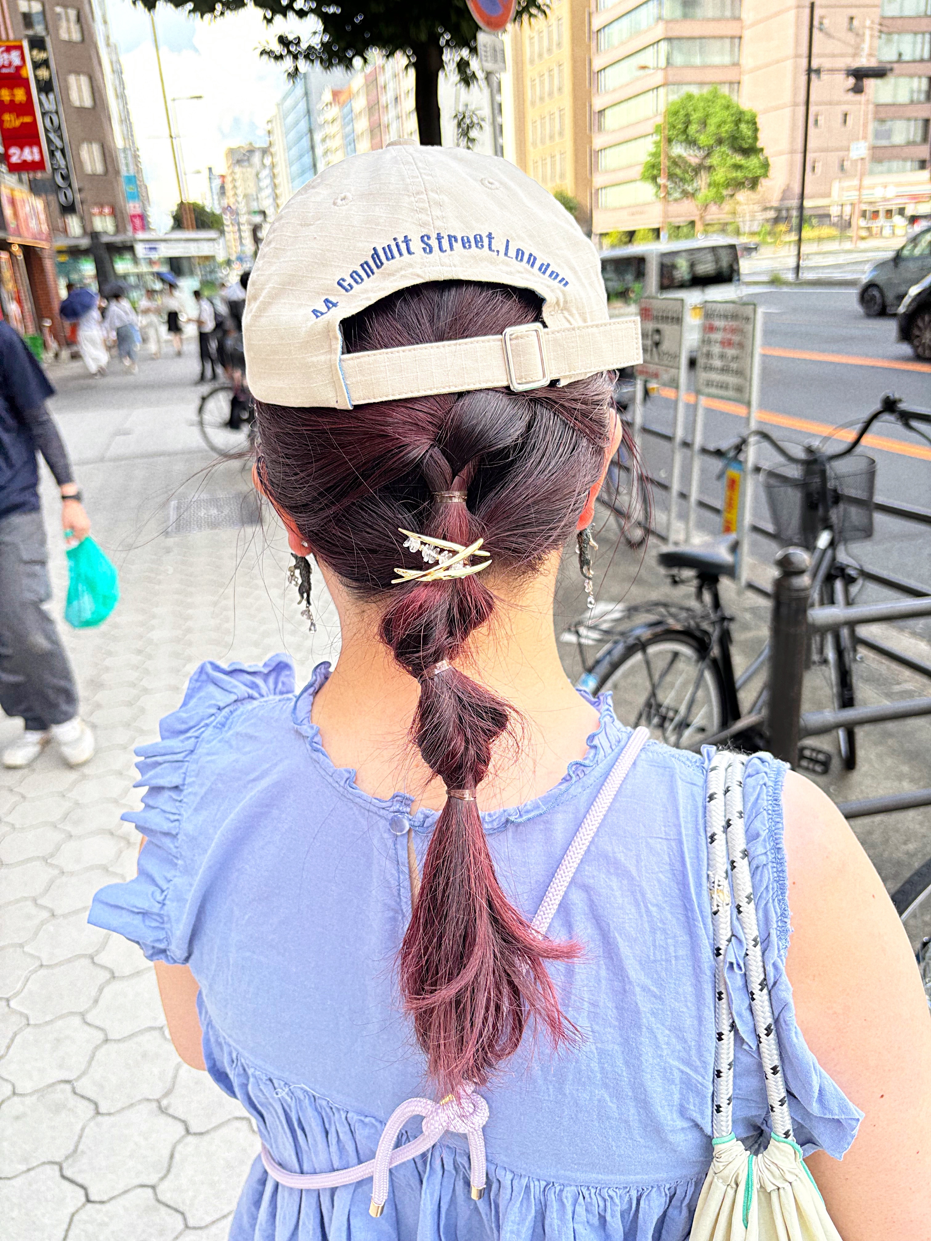 天然石金屬髮圈插