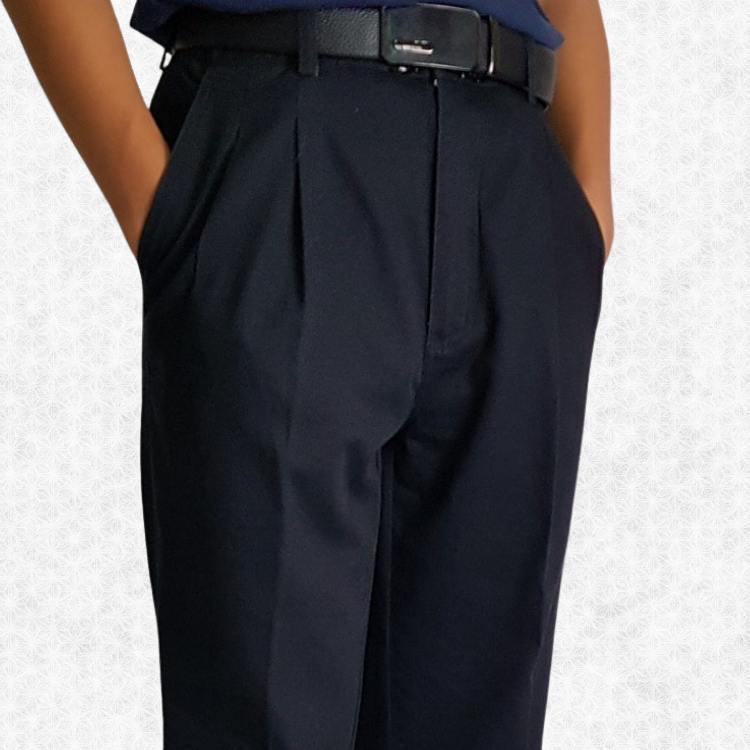 純棉微厚~四季可穿 打摺高腰直筒休閒褲 28~50吋 免費修改褲長