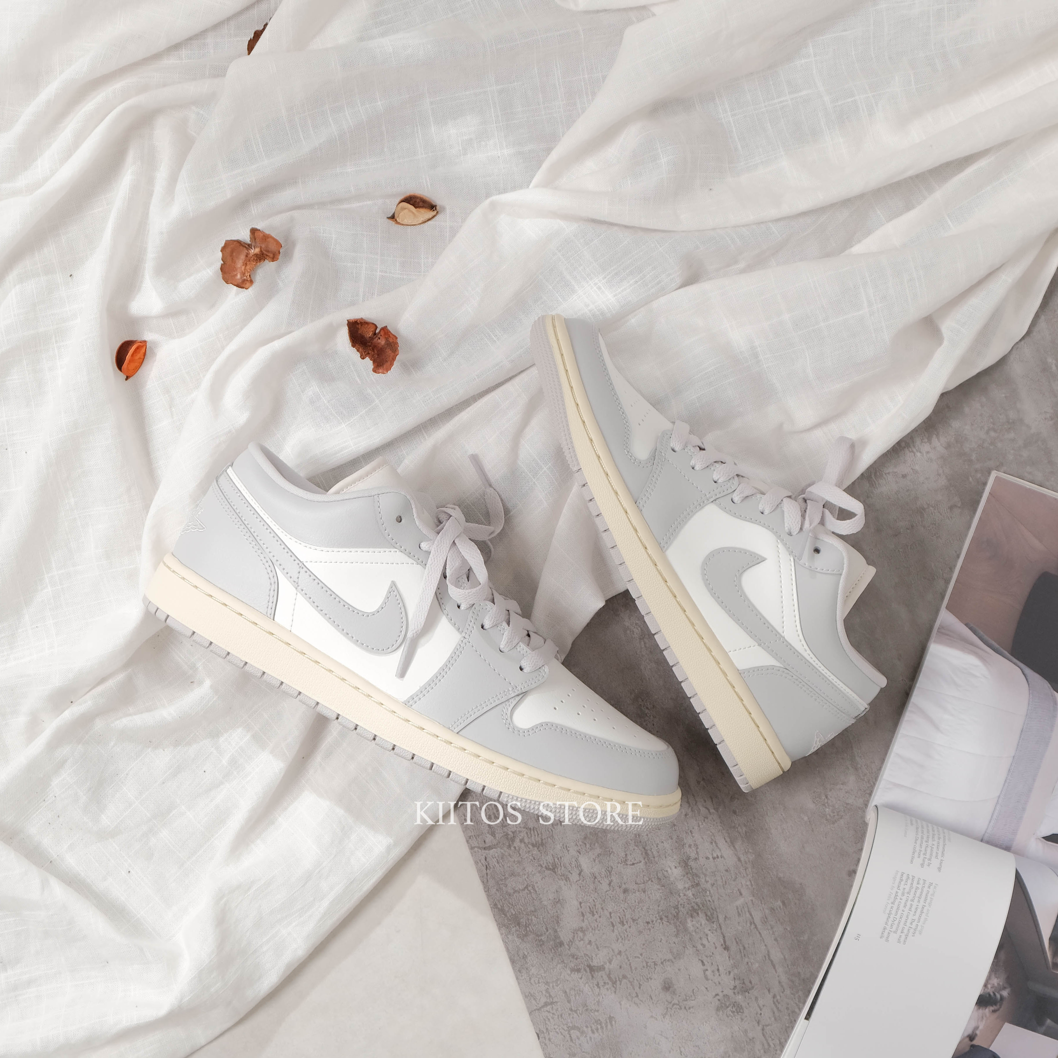 Nike Air Jordan 1 Low 復古奶油底 骨白灰 DC0774-103