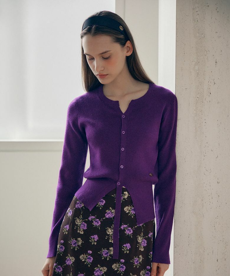 ROLAROLA CUT OUT RIBBED CARDIGAN