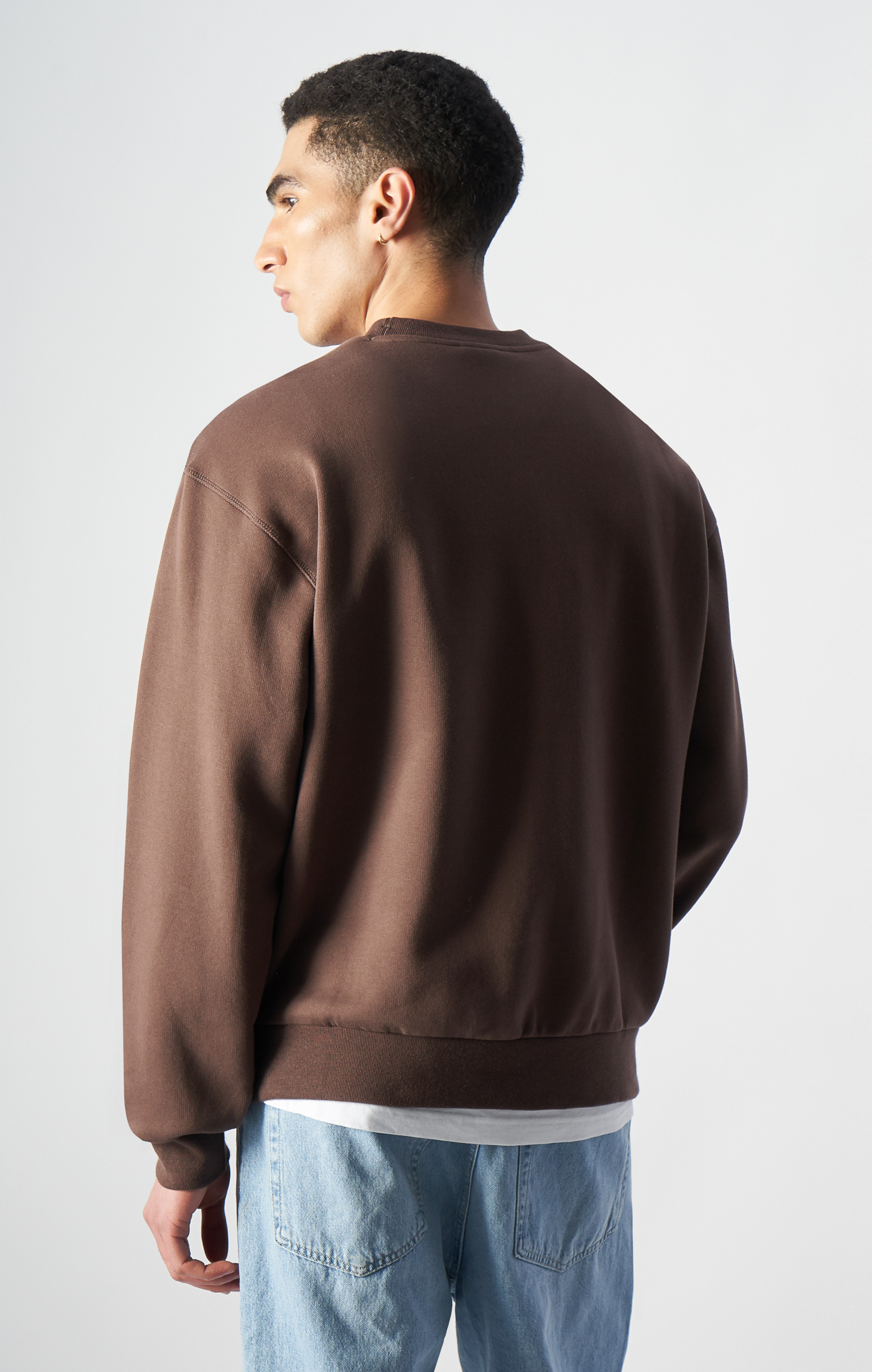 男款 -ROCHESTER 經典款 大學字體印花LOGO 圓領衛衣-咖啡（220431-MS563）