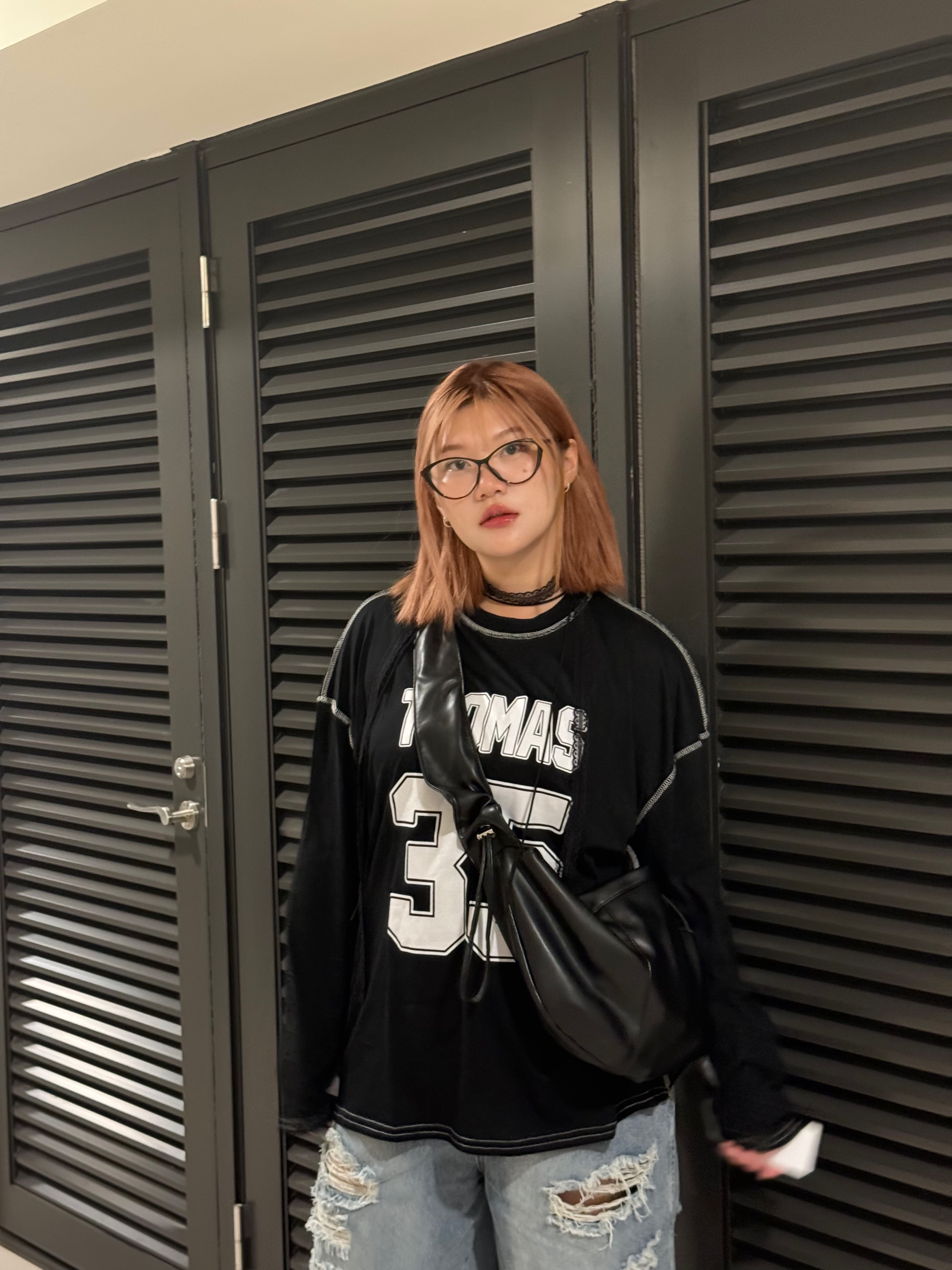 現貨A2🇺🇸美式復古 運動微透印花長tee（黑白兩色）