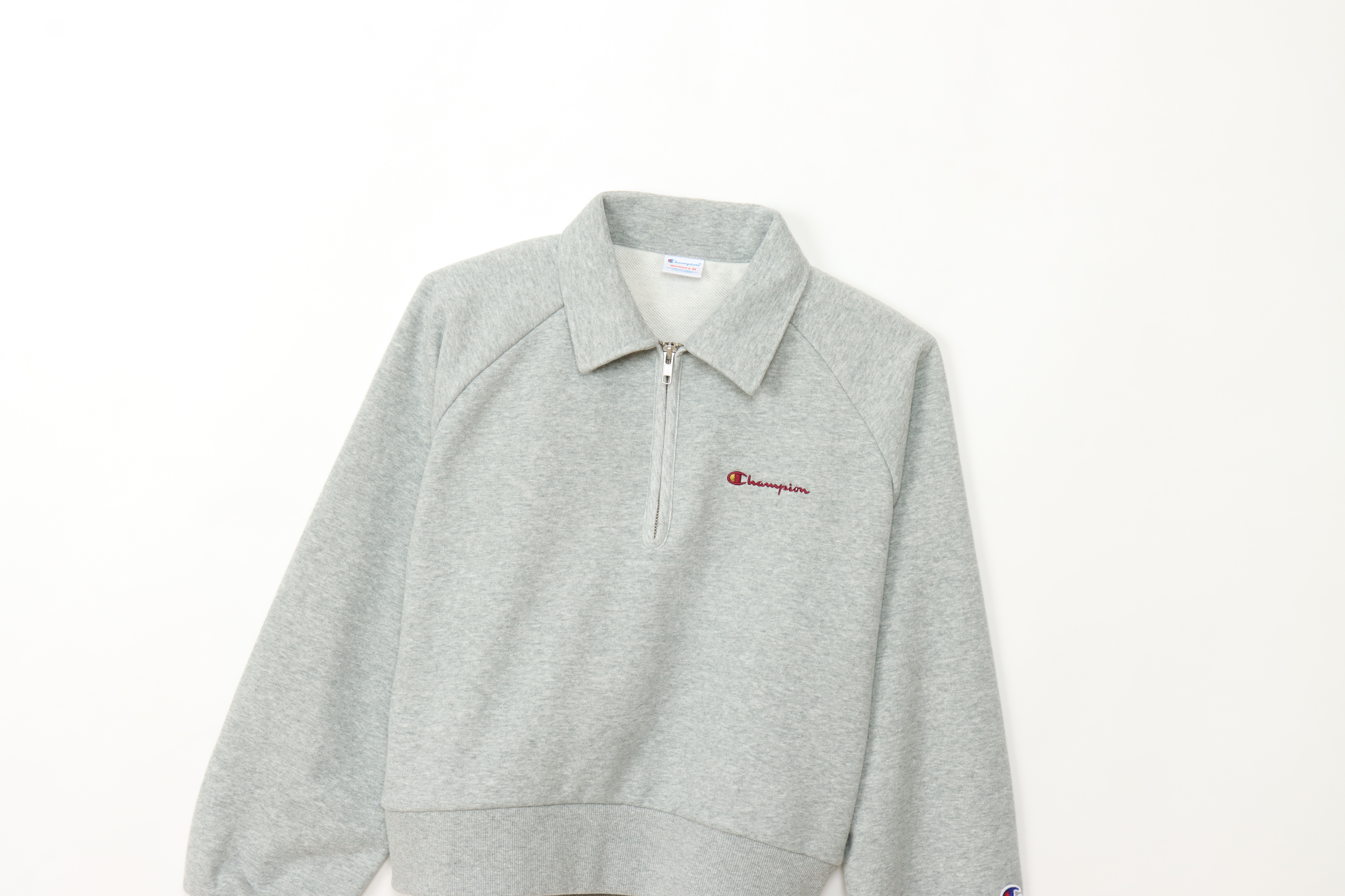 女款-CASUAL寬鬆毛圈布半開襟衛衣-灰色（CW-A009-060）