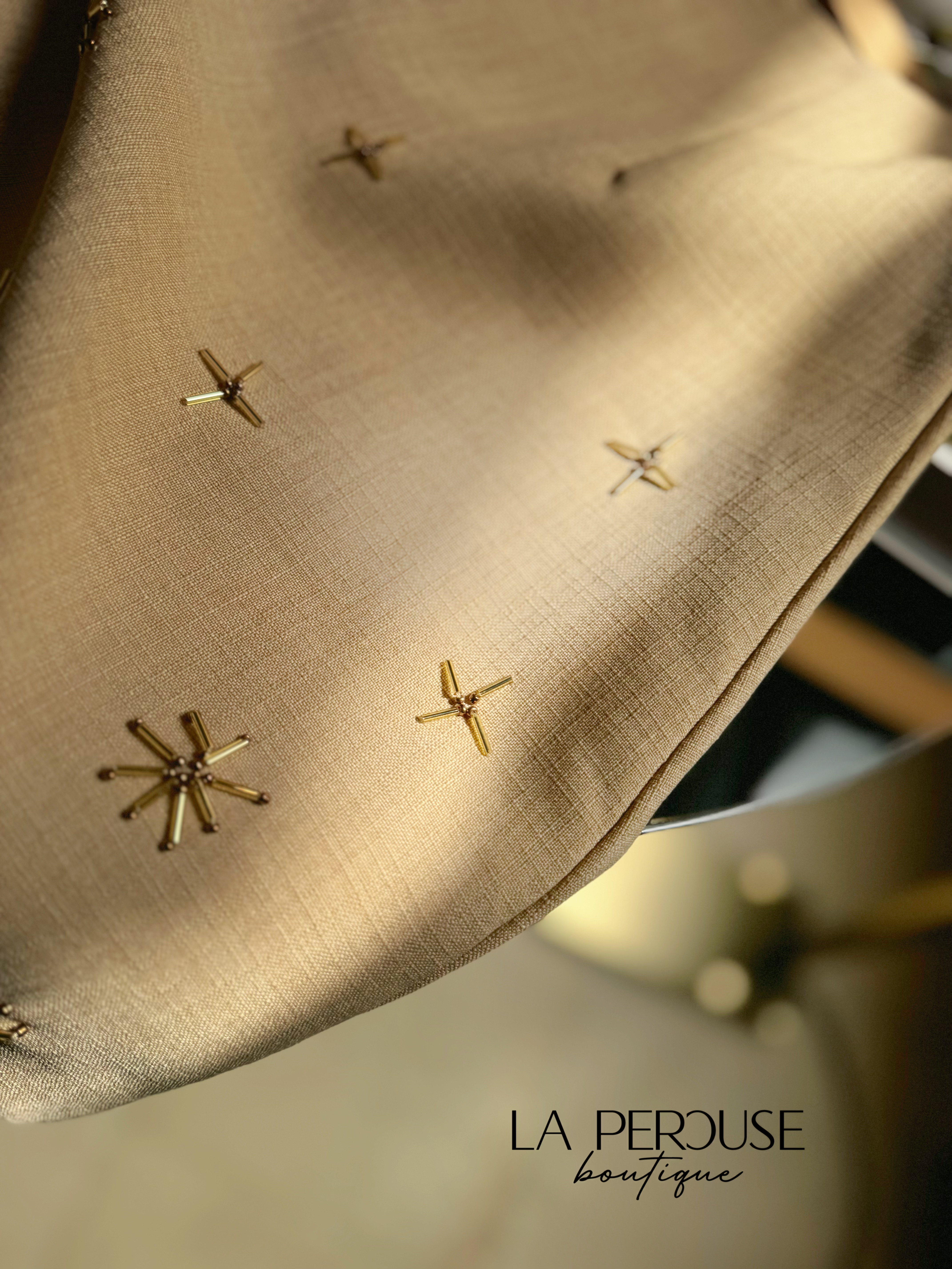 Embellished Linen-Blend Mini Skirt_SK249L05