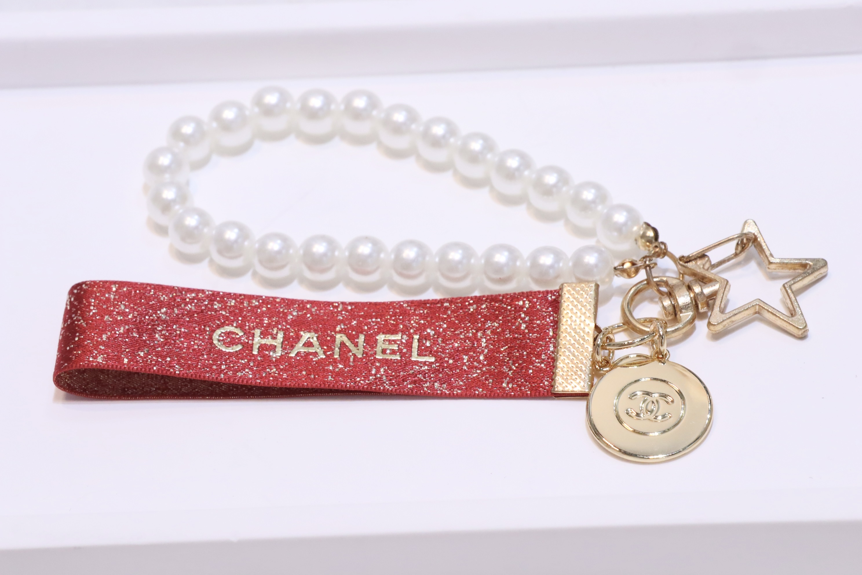 Chanel handmade 紅色鎖匙扣❤️