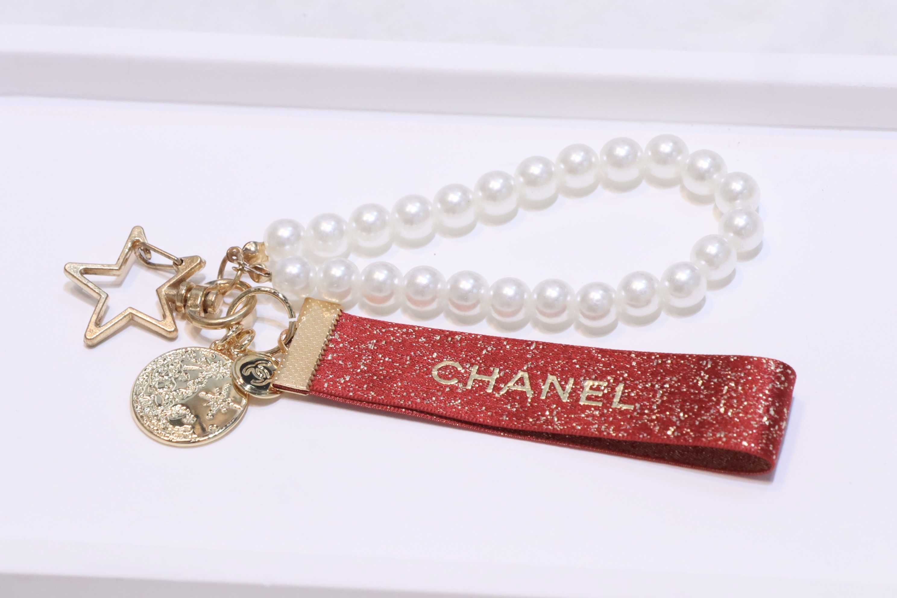 Chanel handmade 紅色鎖匙扣❤️