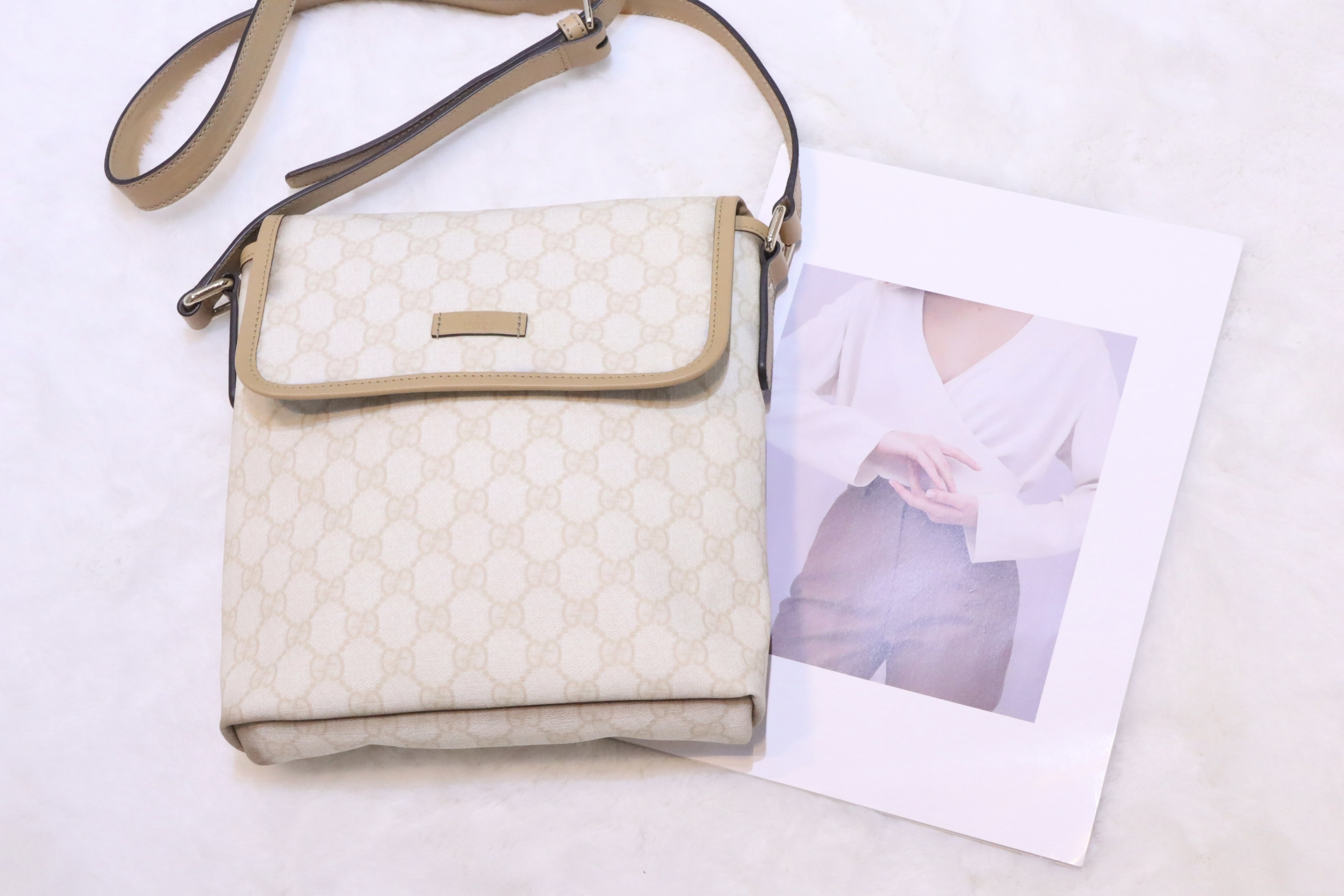 Gucci 白老花斜孭袋🤍有原裝塵袋