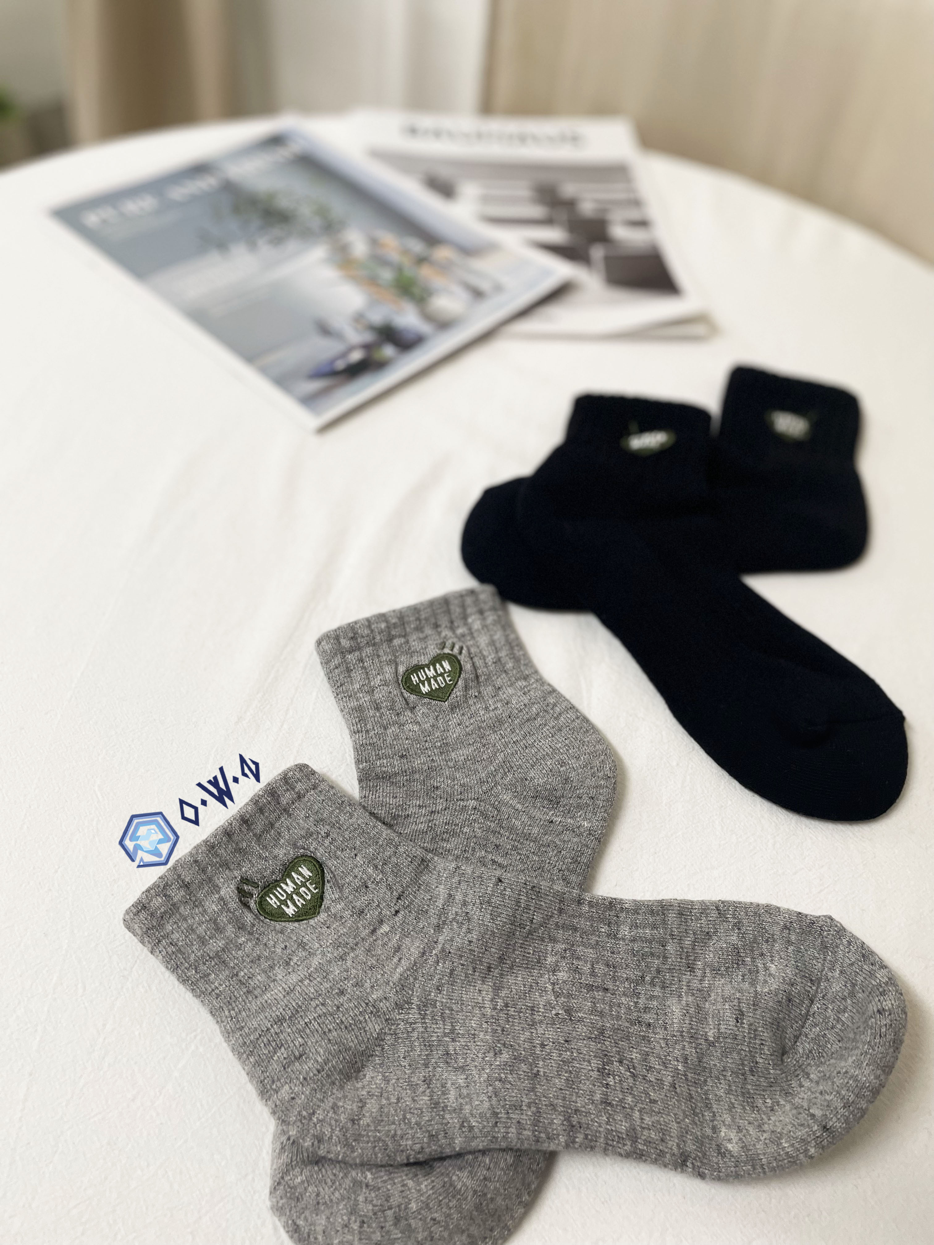 【現貨】HUMAN MADE 厚款 短襪 愛心 經典款 熱門 新品 不分男女 灰色 黑色 HM28GD065