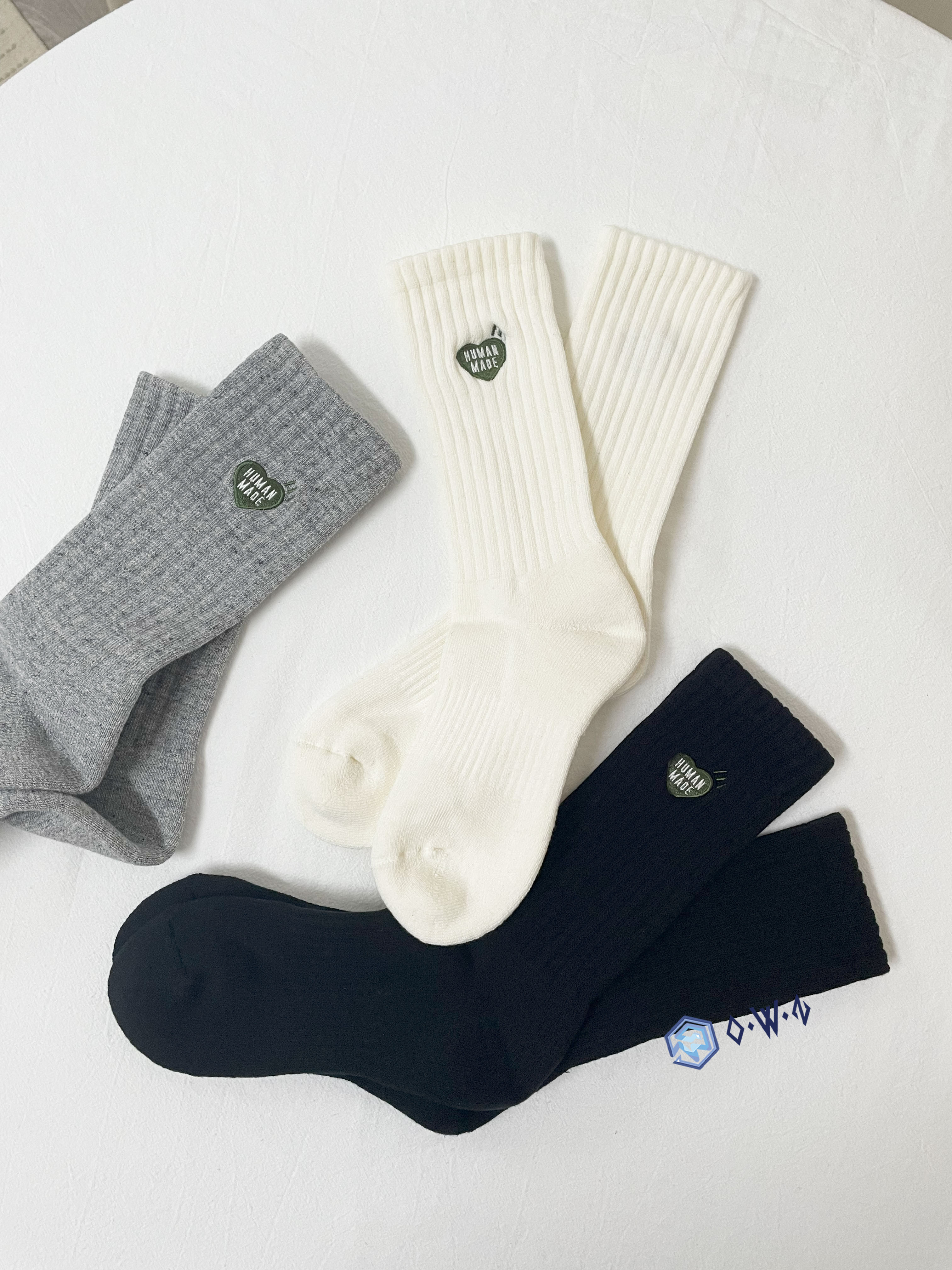 【OWN】HUMAN MADE 厚款 中長襪 長襪 小腿襪 愛心 經典款 熱門 新品 不分男女 灰色 黑色 米色 HM28GD064