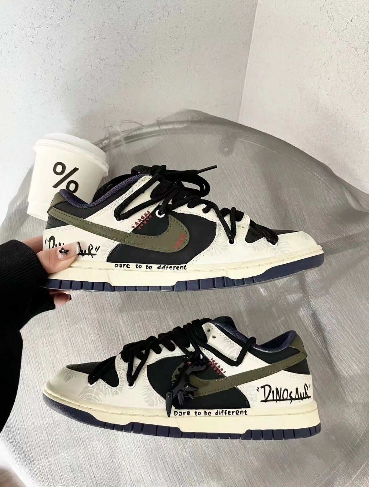 Nike Dunk low 宿龍 解構 塗鴉 黑白綠 板鞋 FV8106361（Team63-宿龍SBOX）