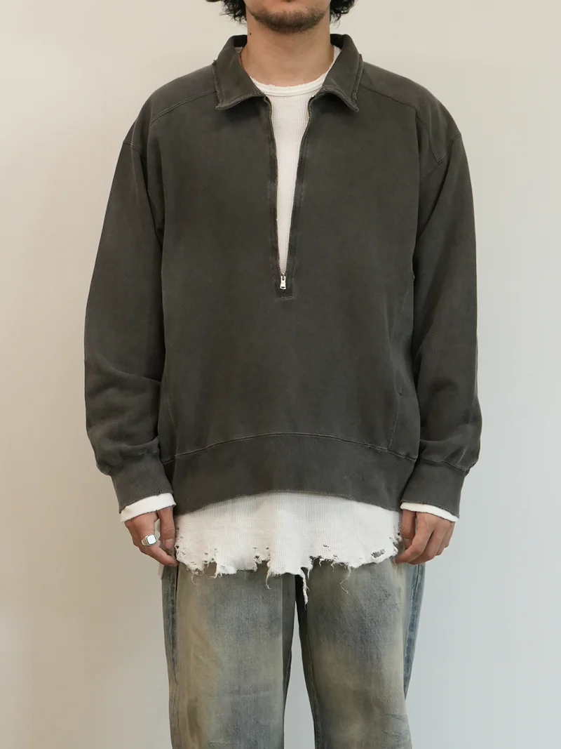 ANCELLM - HALF ZIP SWEAT SHIRT / 2COLORS