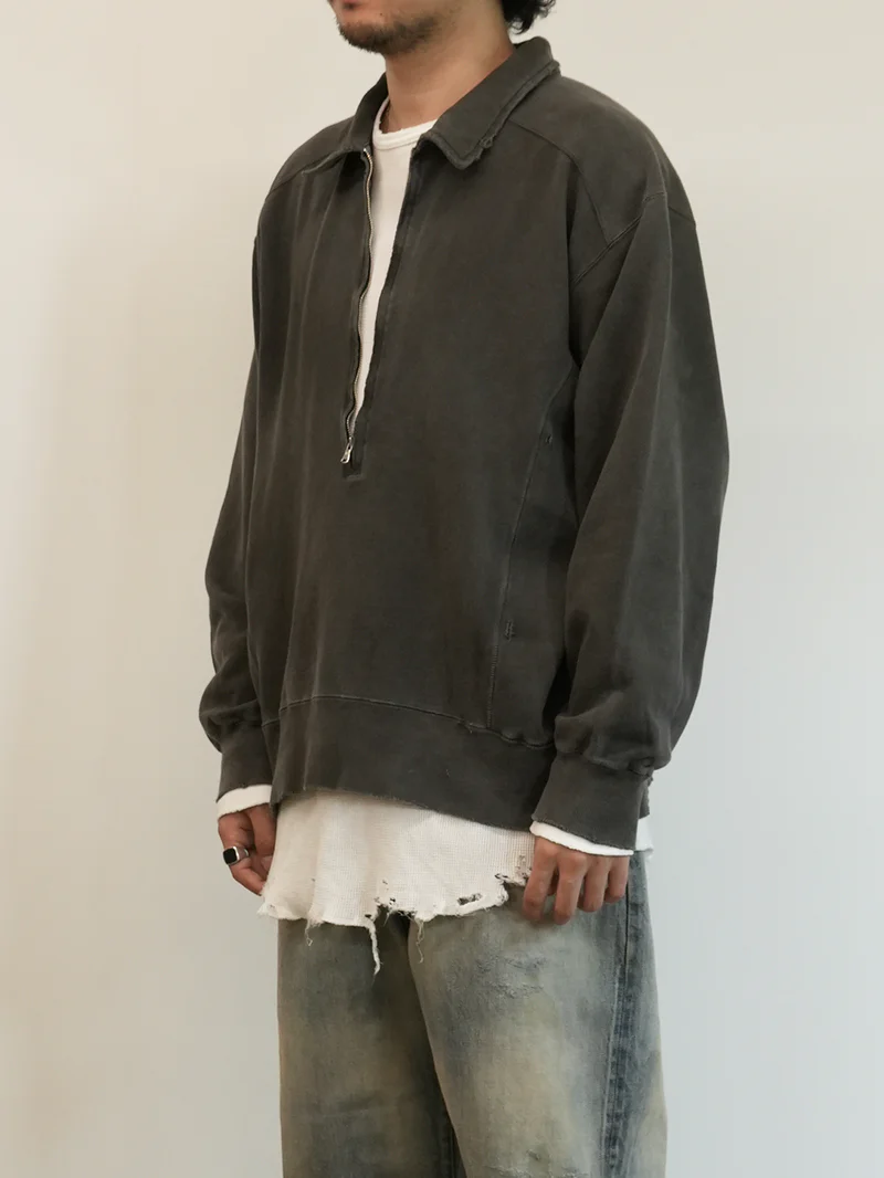 ANCELLM - HALF ZIP SWEAT SHIRT / 2COLORS