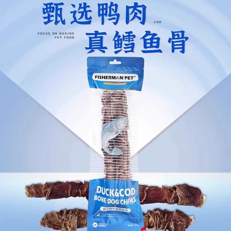 FISHERMANPET渔夫农场 烘干鸭肉鳕鱼骨 140g