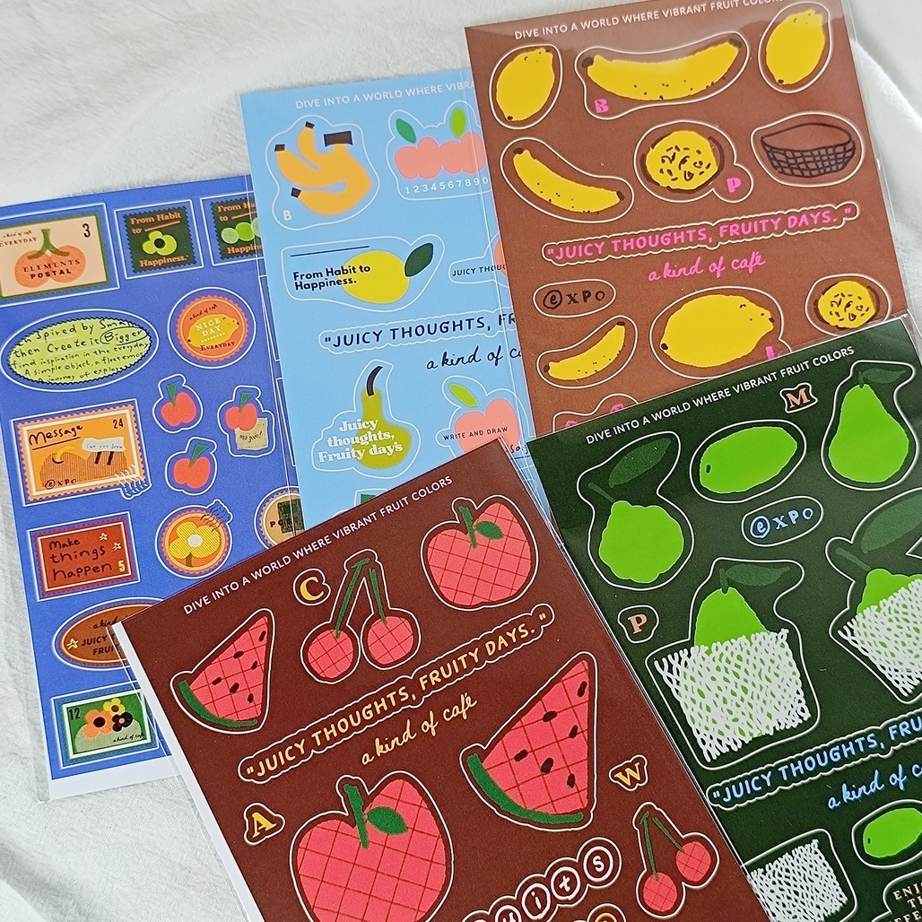 A Kind of cafe什物．水果主題割型貼紙 共五款