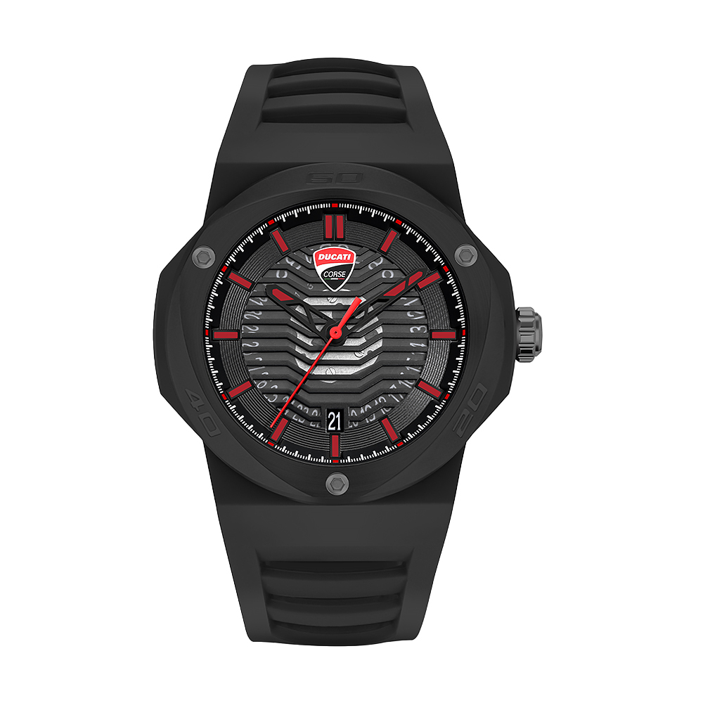 (預購)【Ducati 杜卡迪】重機王者 Tradizione傳統系列 DTWGN0000506 黑紅 男士 穿透 層次 結構 日期 運動型 手錶