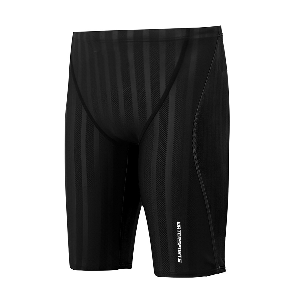 男童低抵抗潑水競賽及膝泳褲 - 黑