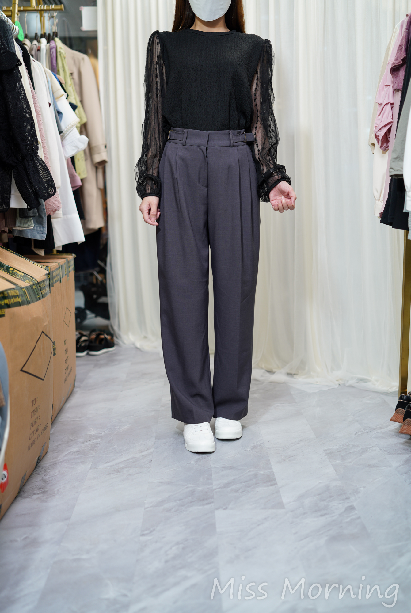 流星花兒紗紗袖上衣(14136)