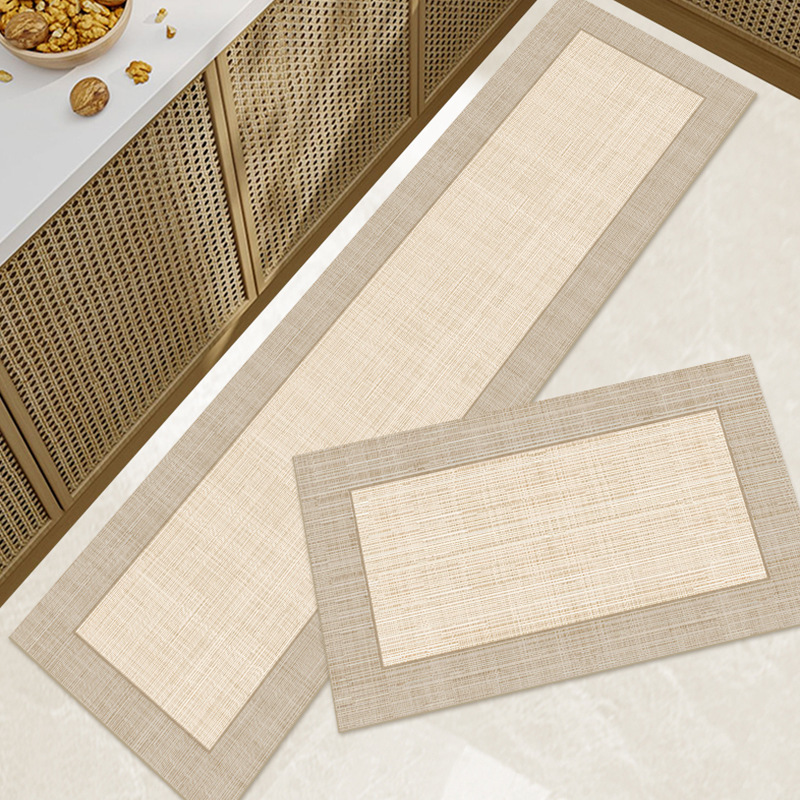 《4796》日式印花廚房防髒一抹淨地墊(皮革)