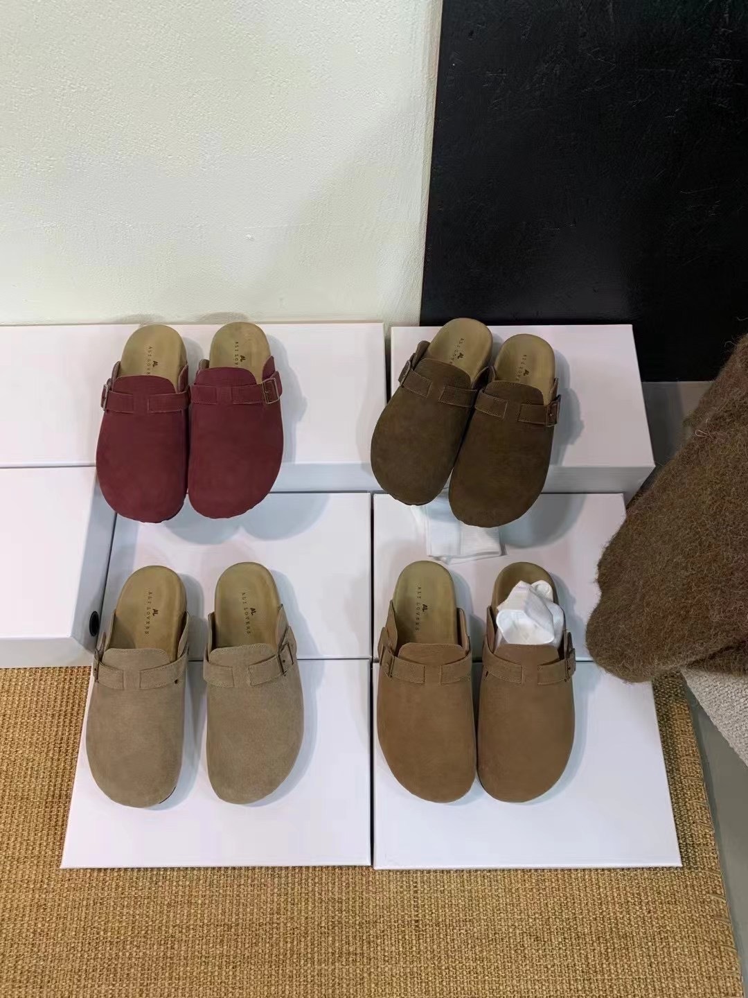 勃肯造型磨砂真皮包頭拖