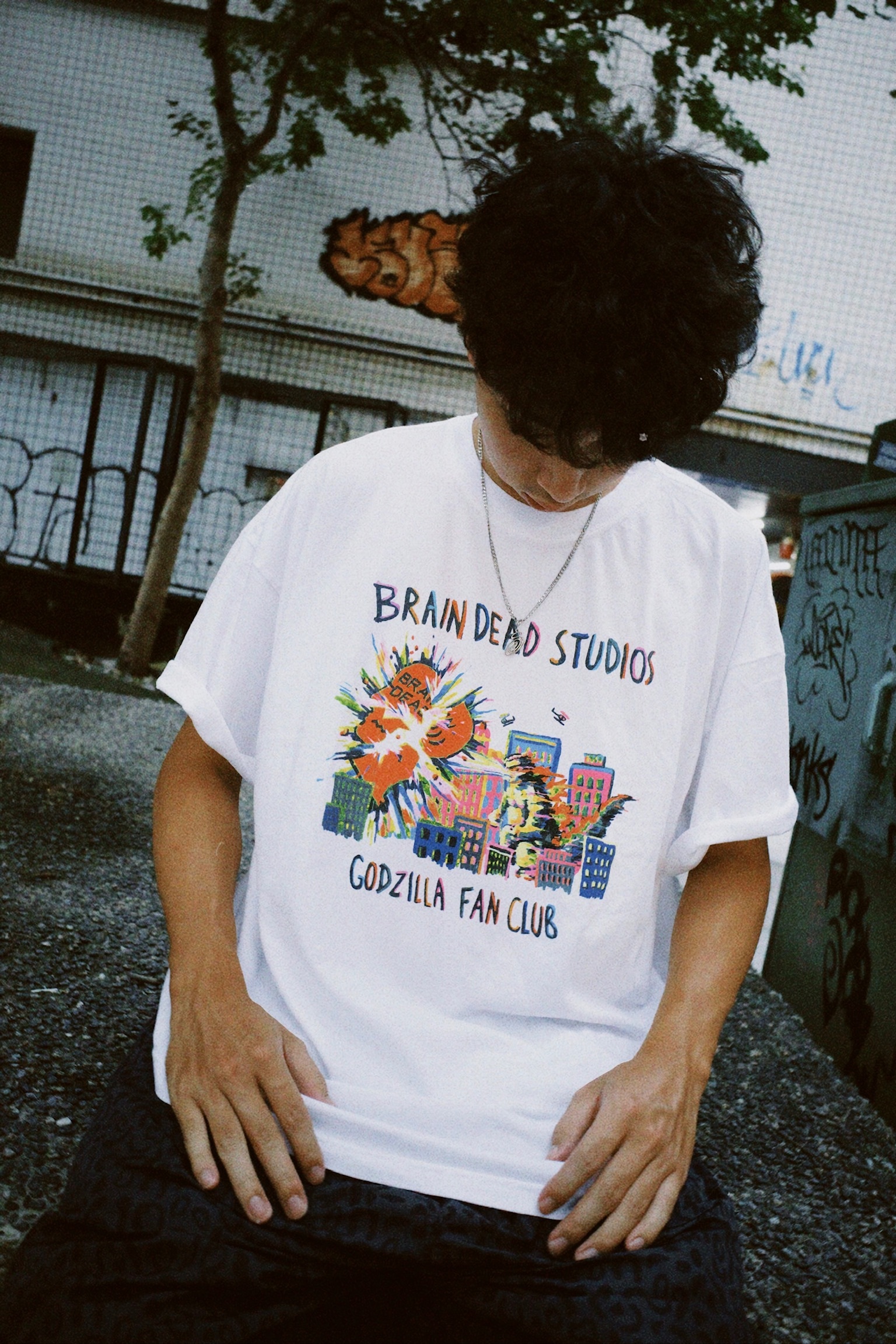 BRAIN DEAD - GODZILLA 哥吉拉短袖上衣 白