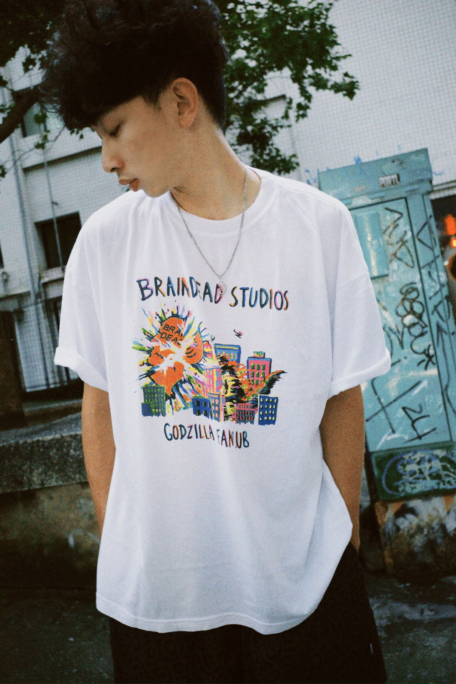 BRAIN DEAD - GODZILLA 哥吉拉短袖上衣 白
