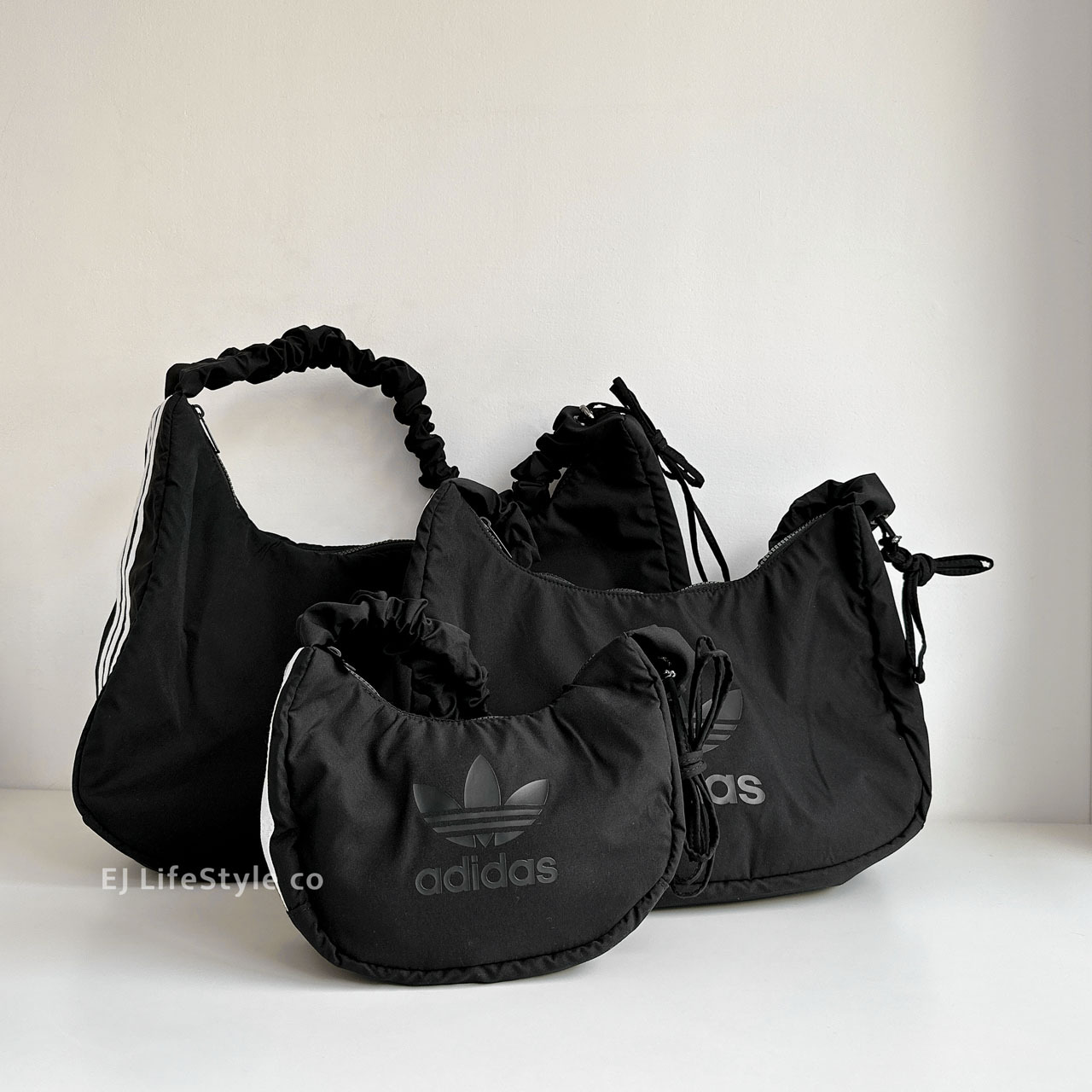 ADIDAS 皺摺雲朵包 手提包 斜背包 肩背包 可調節 抽繩 三葉草 JP0144  JP0146 JP0145 / 調貨