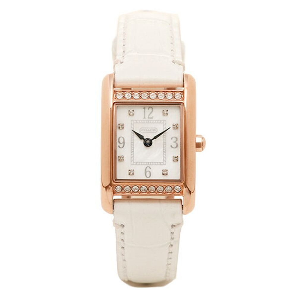 (預購)【COACH 蔻馳】Lexington系列 14501899 晶鑽錶殼時標 皮革 女款 石英錶