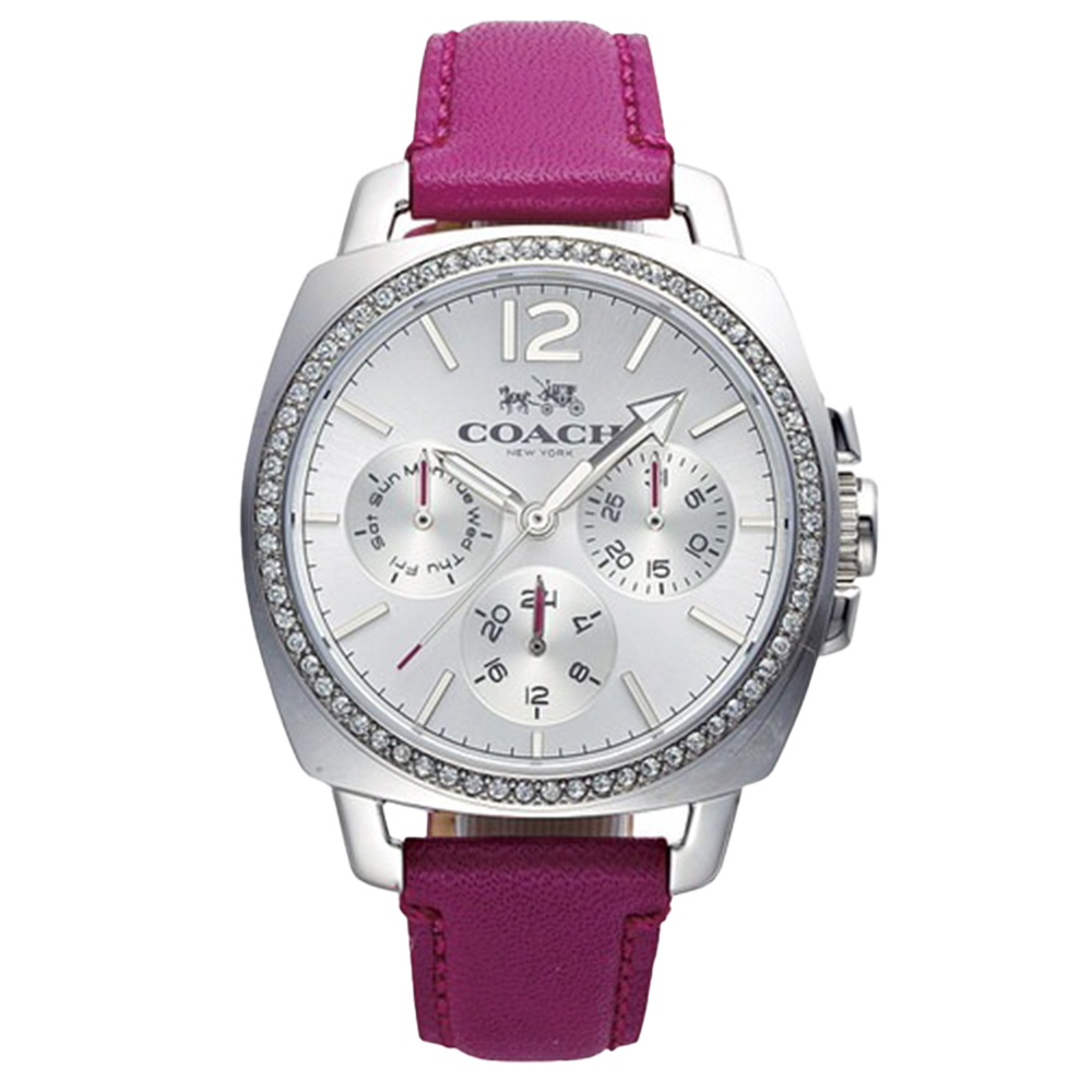 (預購)【COACH 蔻馳】14502142/14502233/14502234 三眼 馬卡龍 晶鑽錶圈 日期星期顯示 女款 石英錶