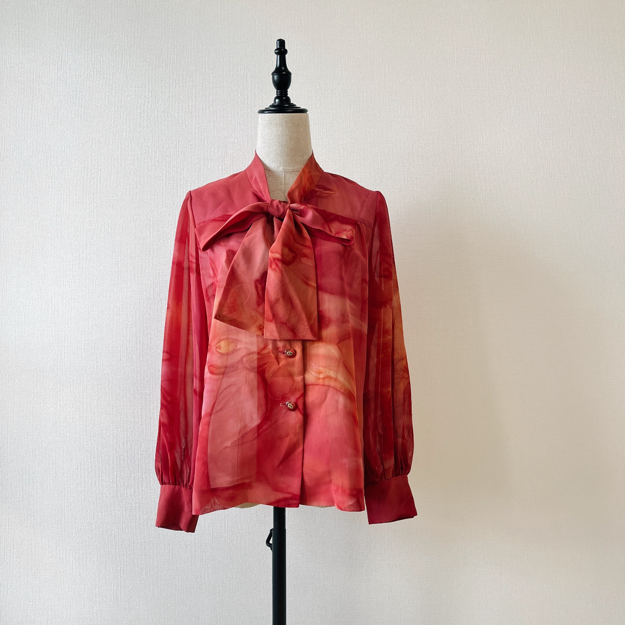 氣質水染紅雪紡古着上衣