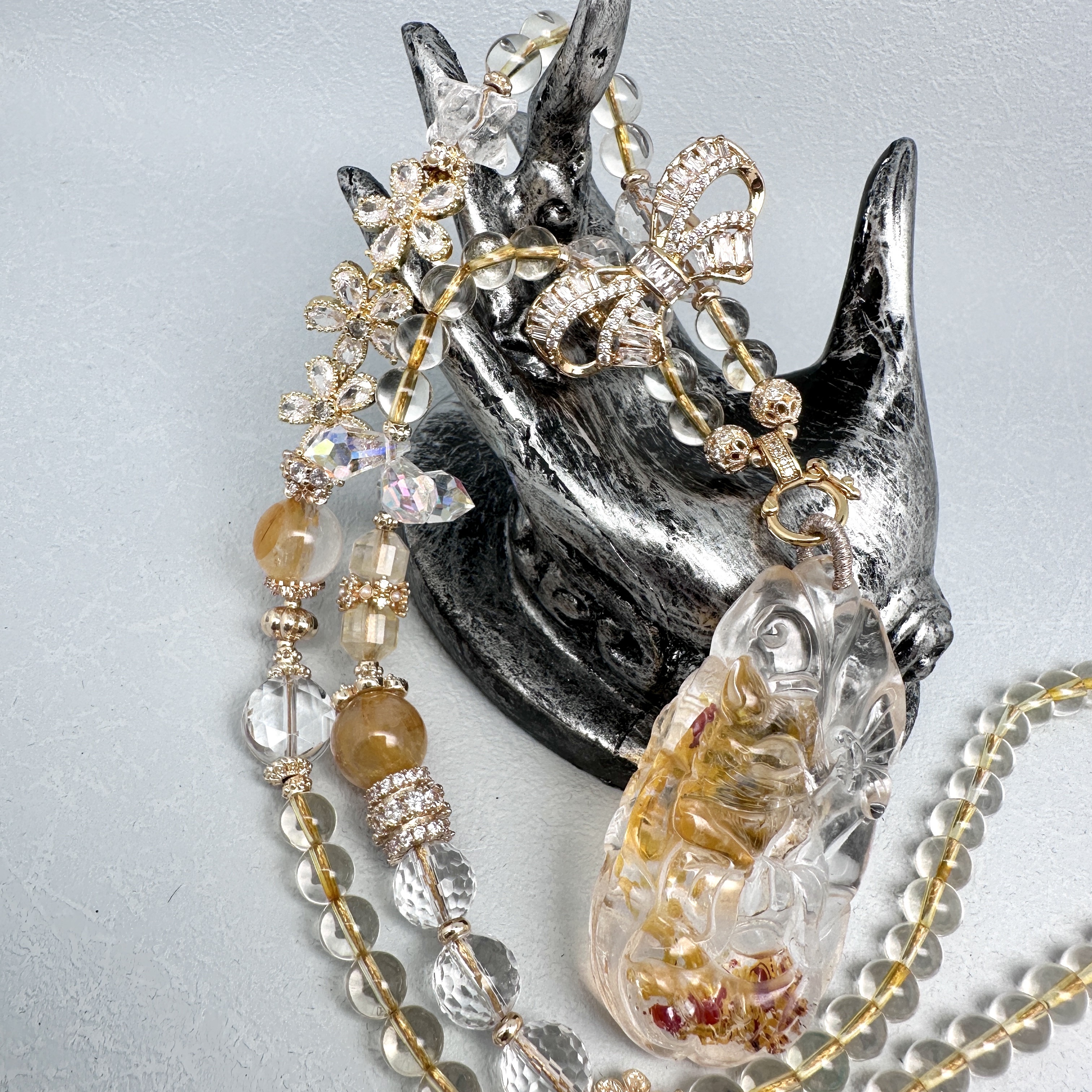 Hematoid Face Sided Fairy (Double-Sided Beauty) Necklace
