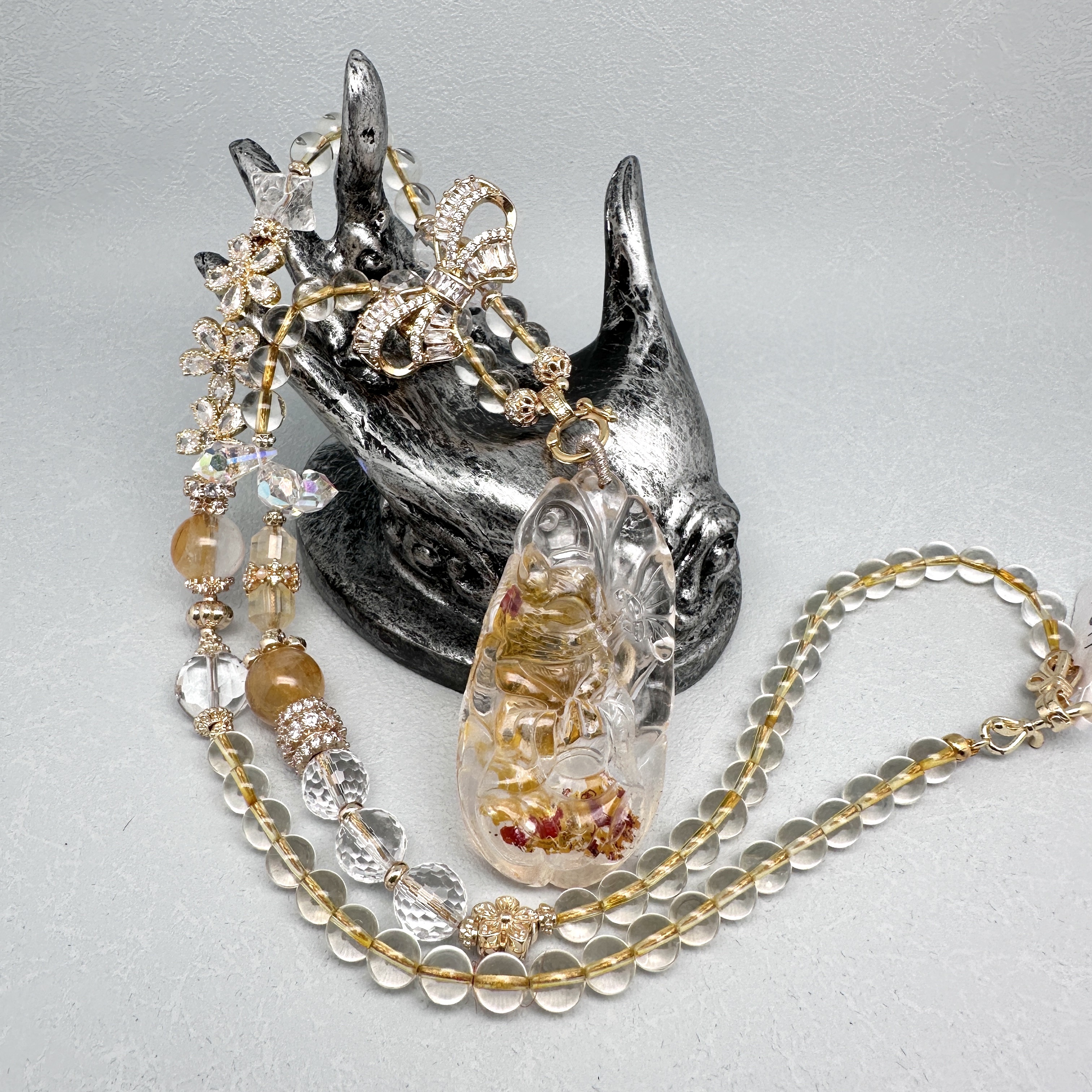 Hematoid Face Sided Fairy (Double-Sided Beauty) Necklace