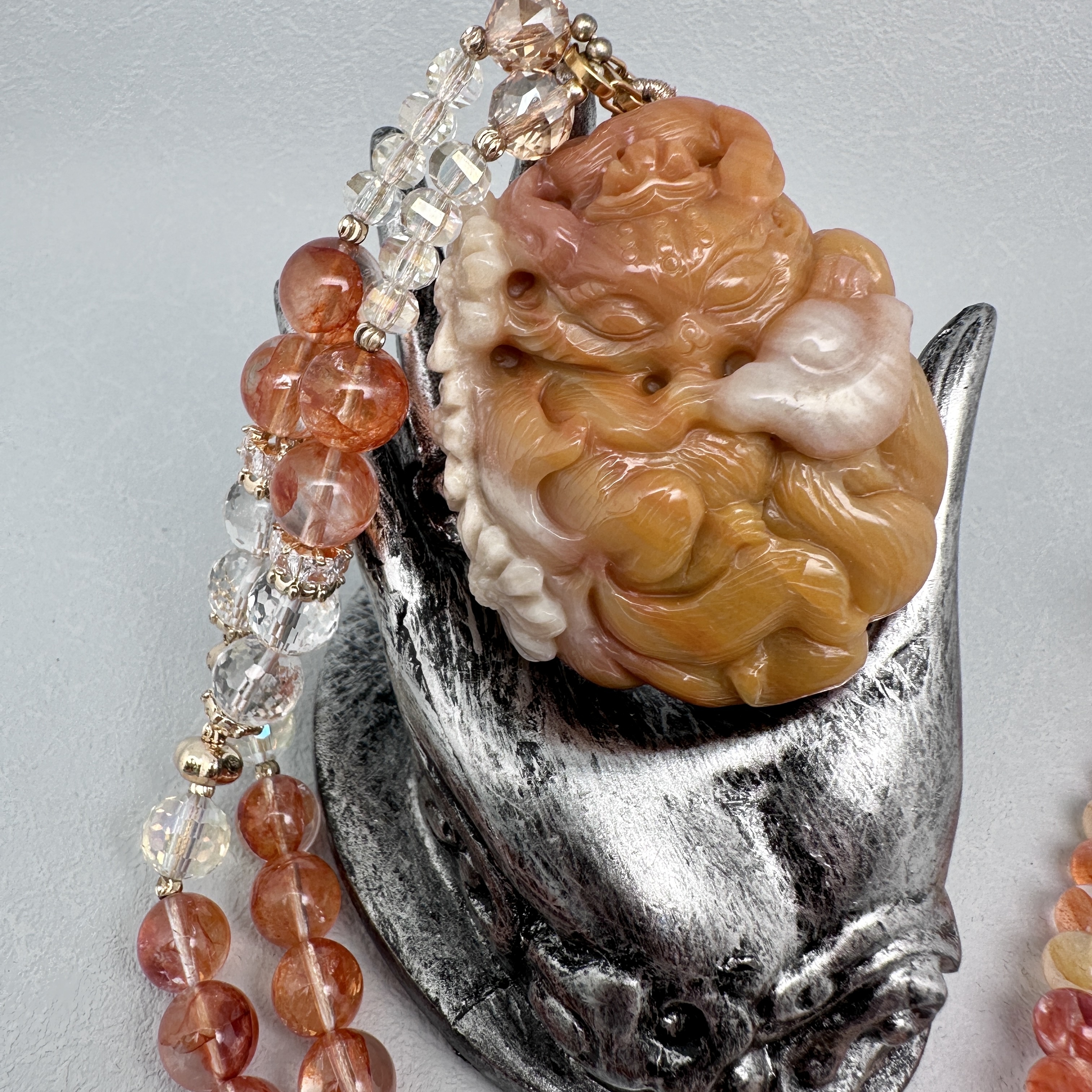 Alashan Princess Nine-Tailed Fox (Yellow) with Hematoid Necklace