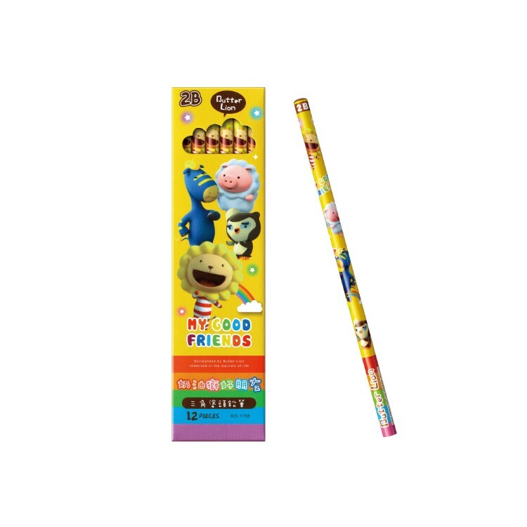 雄獅 奶油獅好朋友三角塗頭鉛筆 NO.1158