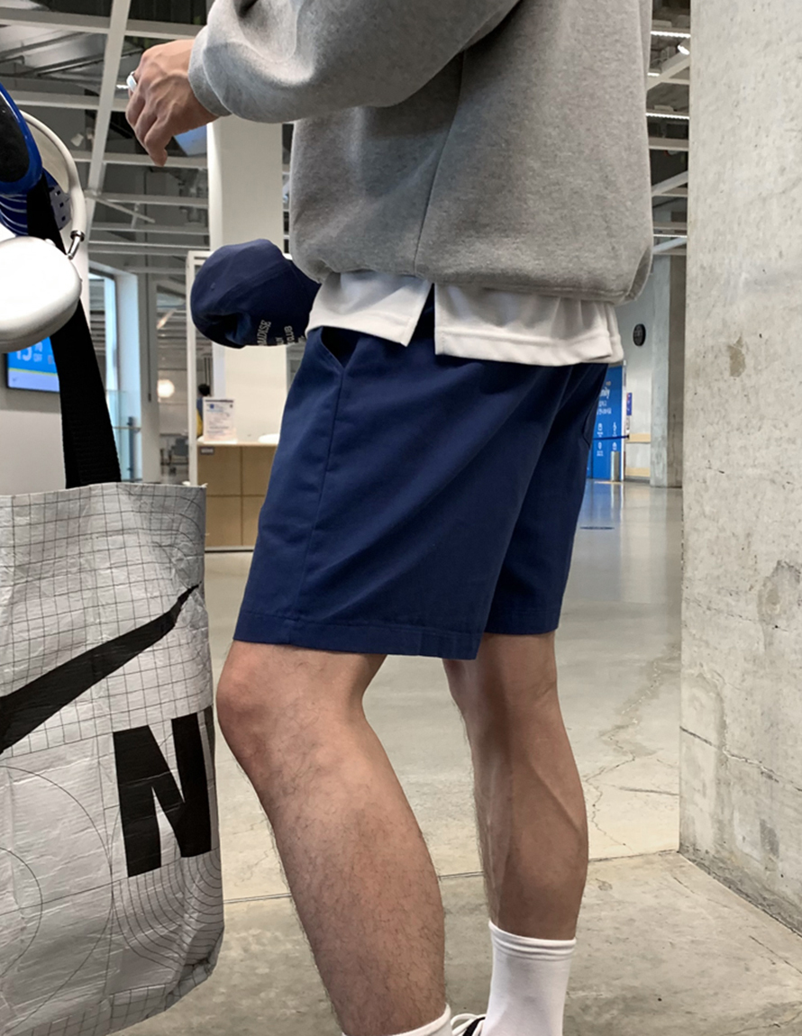 簡約水洗膝上短褲