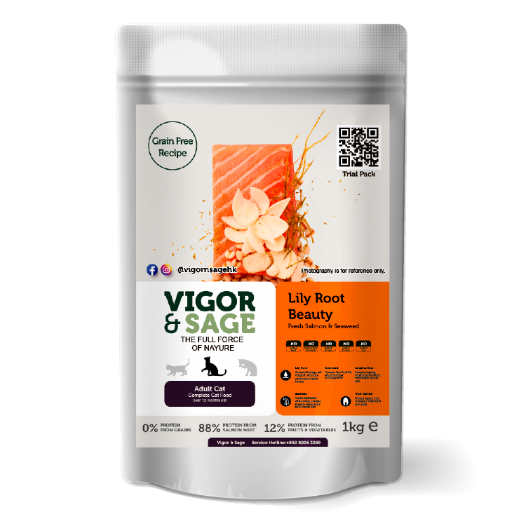 Vigor&Sage | 百合美毛成貓糧 1kg
