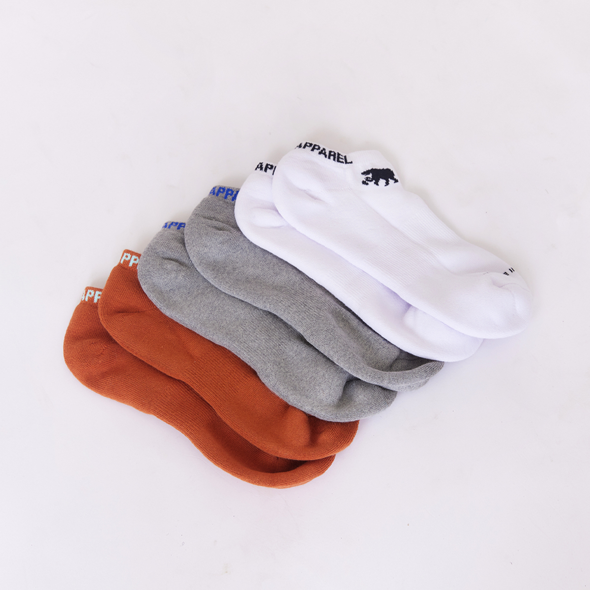 托瑪斯運動短襪 (磚紅/灰/白) 3件組