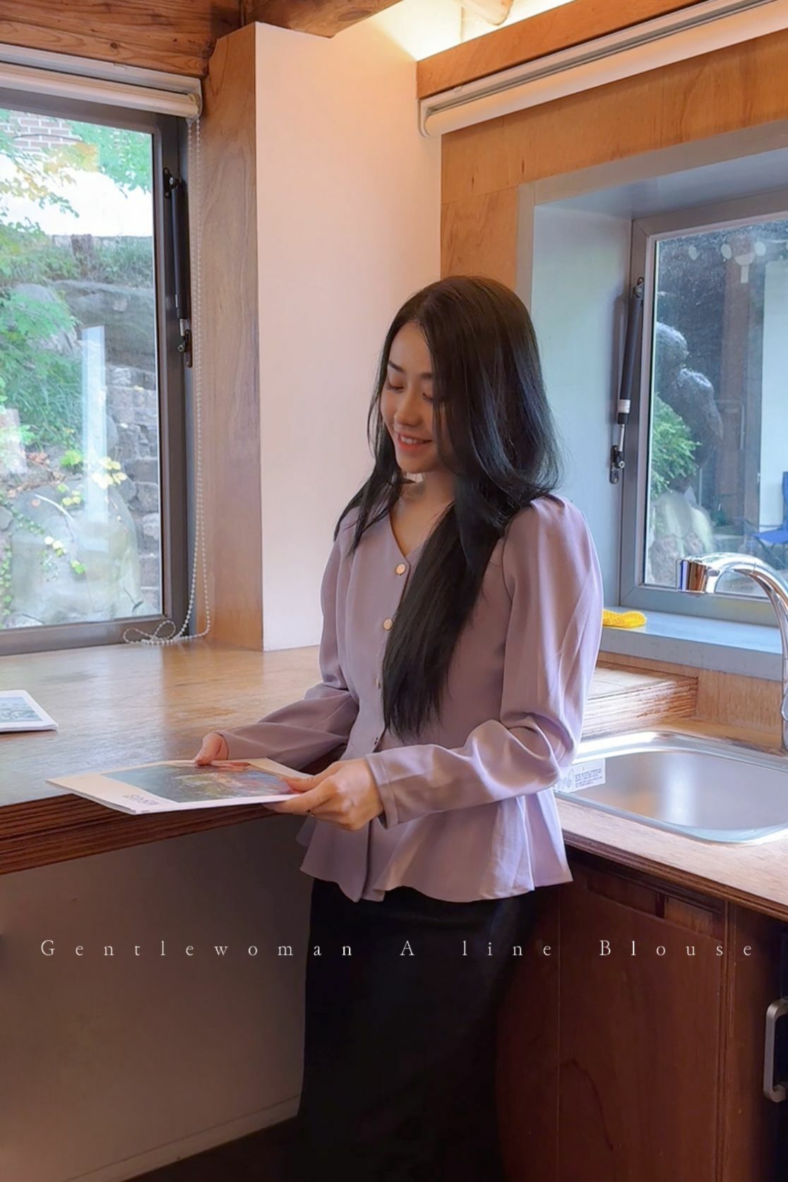 TOP#6375🤍gentlewoman A line Blouse