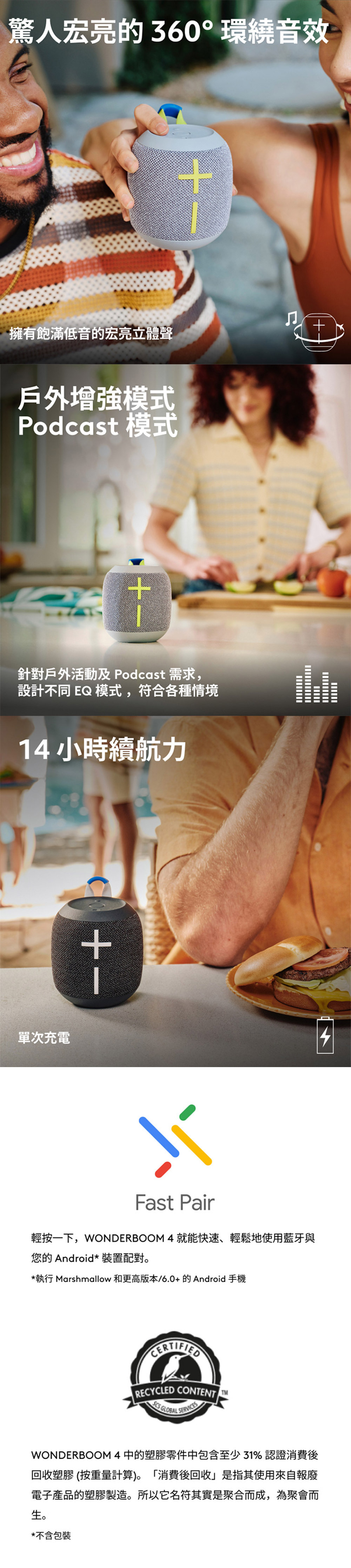 UE Wonderboom 4 防水無線藍牙喇叭