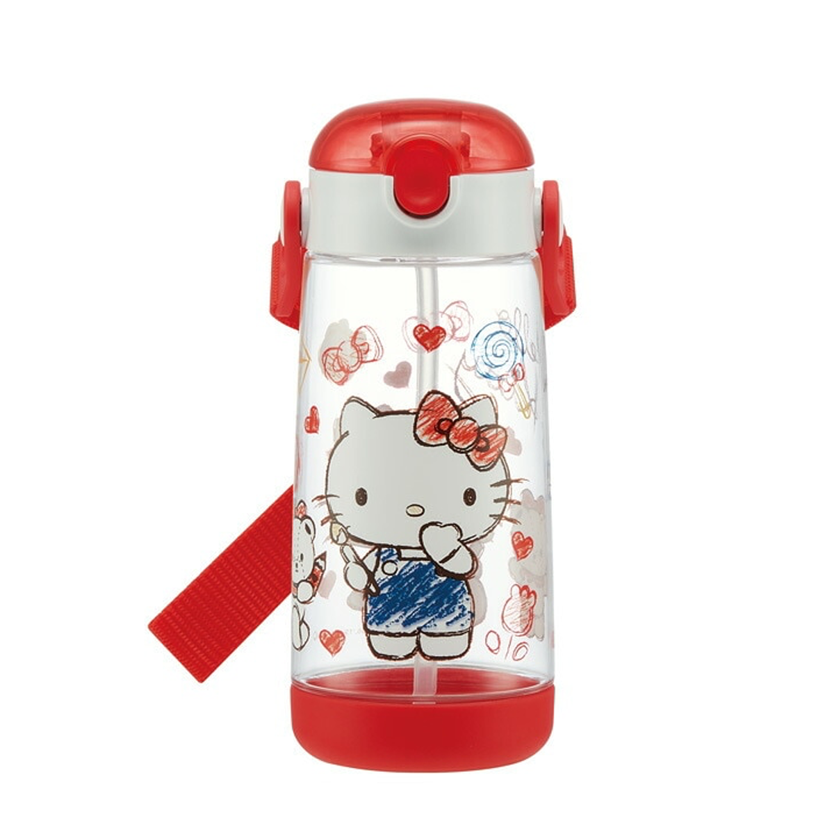 日本品牌 Skater Hello Kitty 480ml 水樽連飲管 -PDSH5