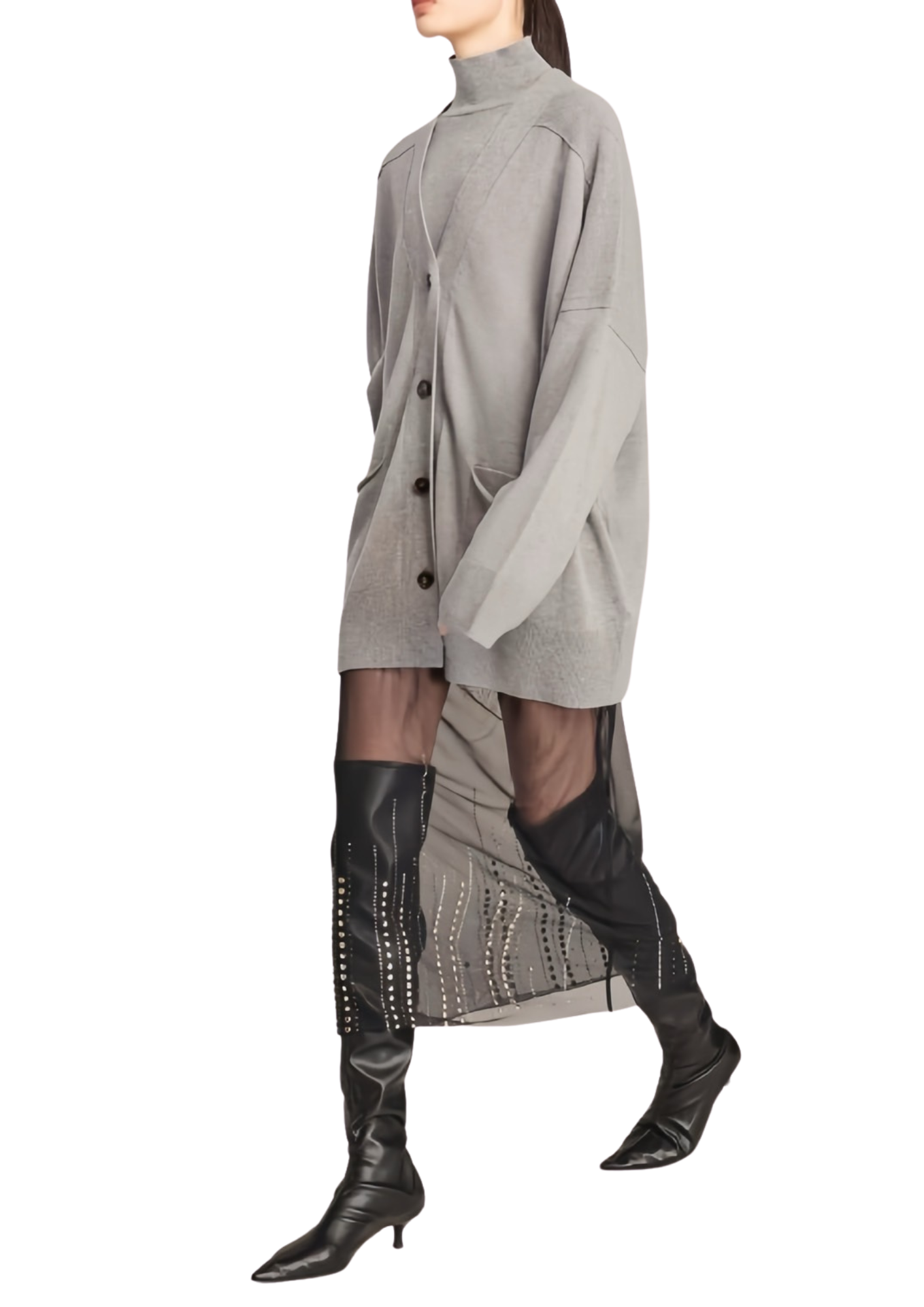 開襟羊毛絨罩衫