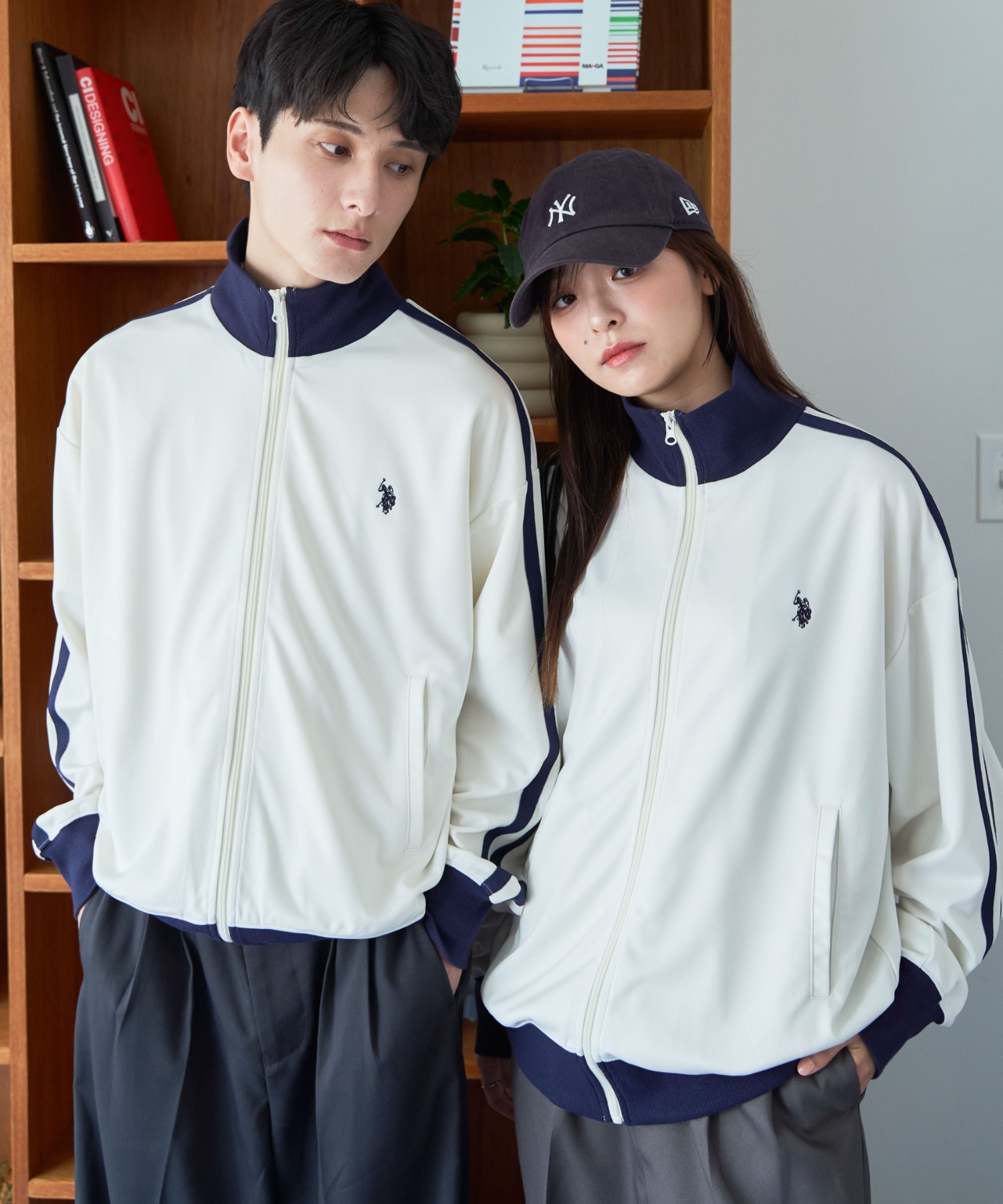🇯🇵 WEGO X  U.S. POLO ASSN. 線條 立領 條紋 復古 運動風 外套 男女 / 現貨