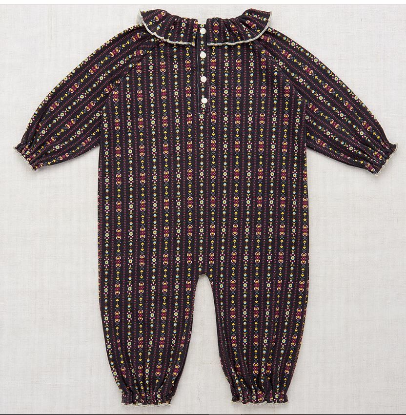 Misha & Puff 荷葉領連身衣 Pierrot Onesie - Licorice Bohemia